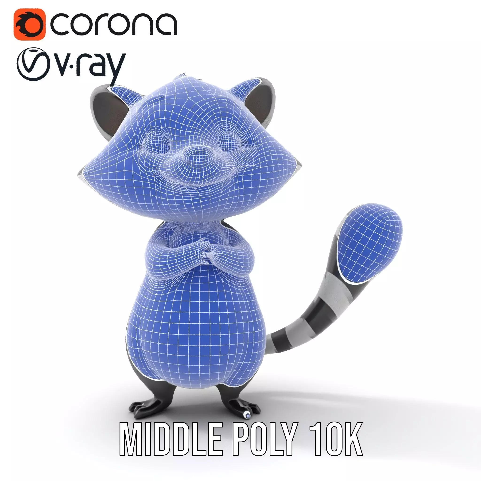 Charming Raccoon Character model pack Low-poly 3D model_27