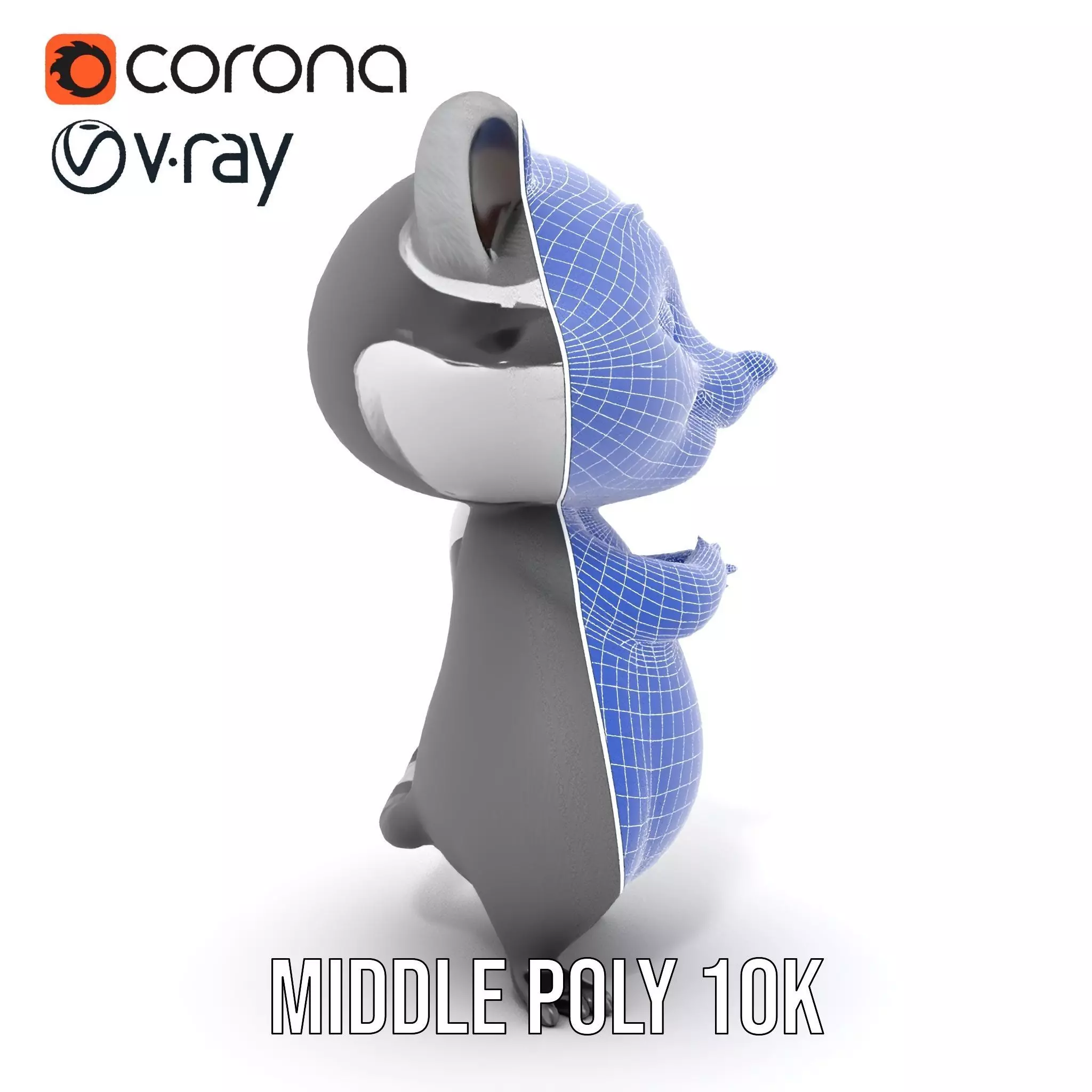 Charming Raccoon Character model pack Low-poly 3D model_14