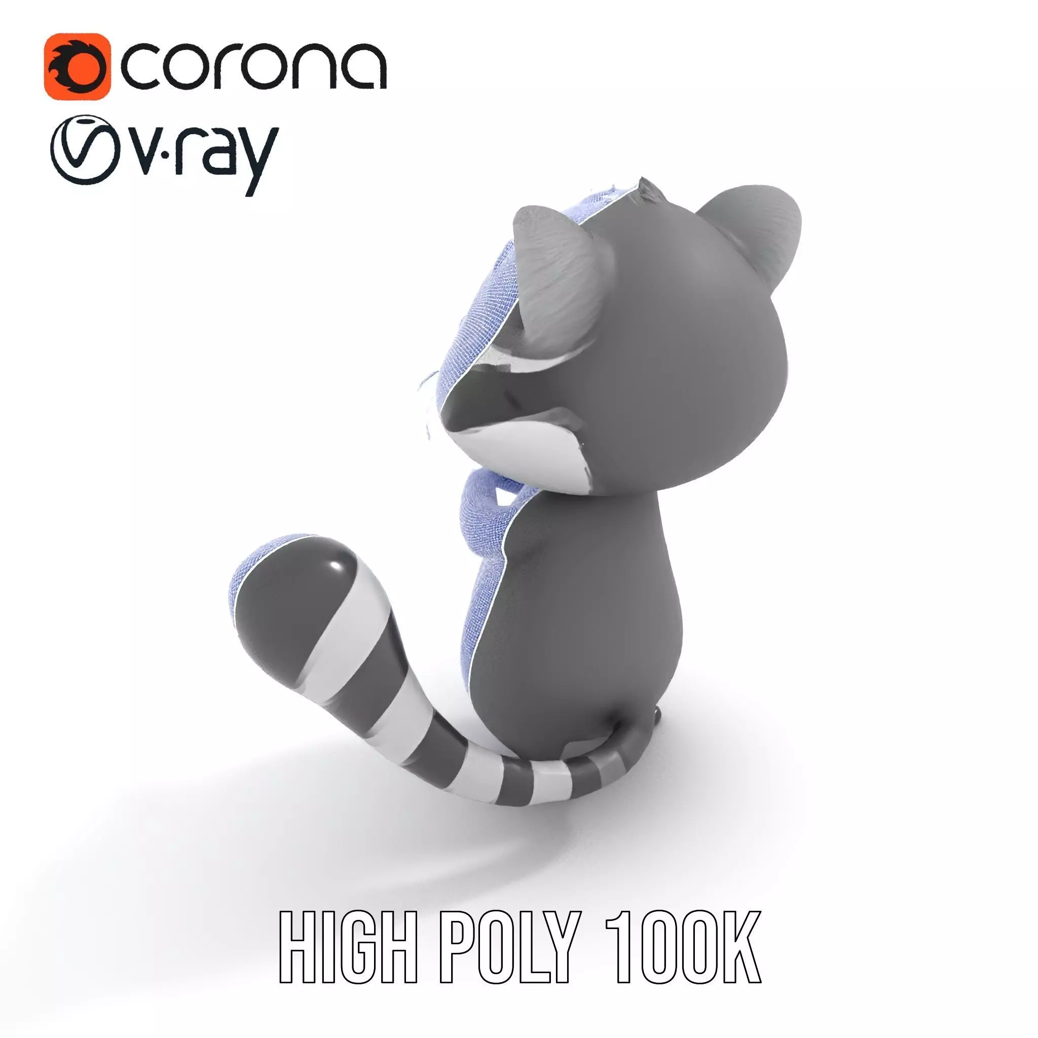 Charming Raccoon Character model pack Low-poly 3D model_29