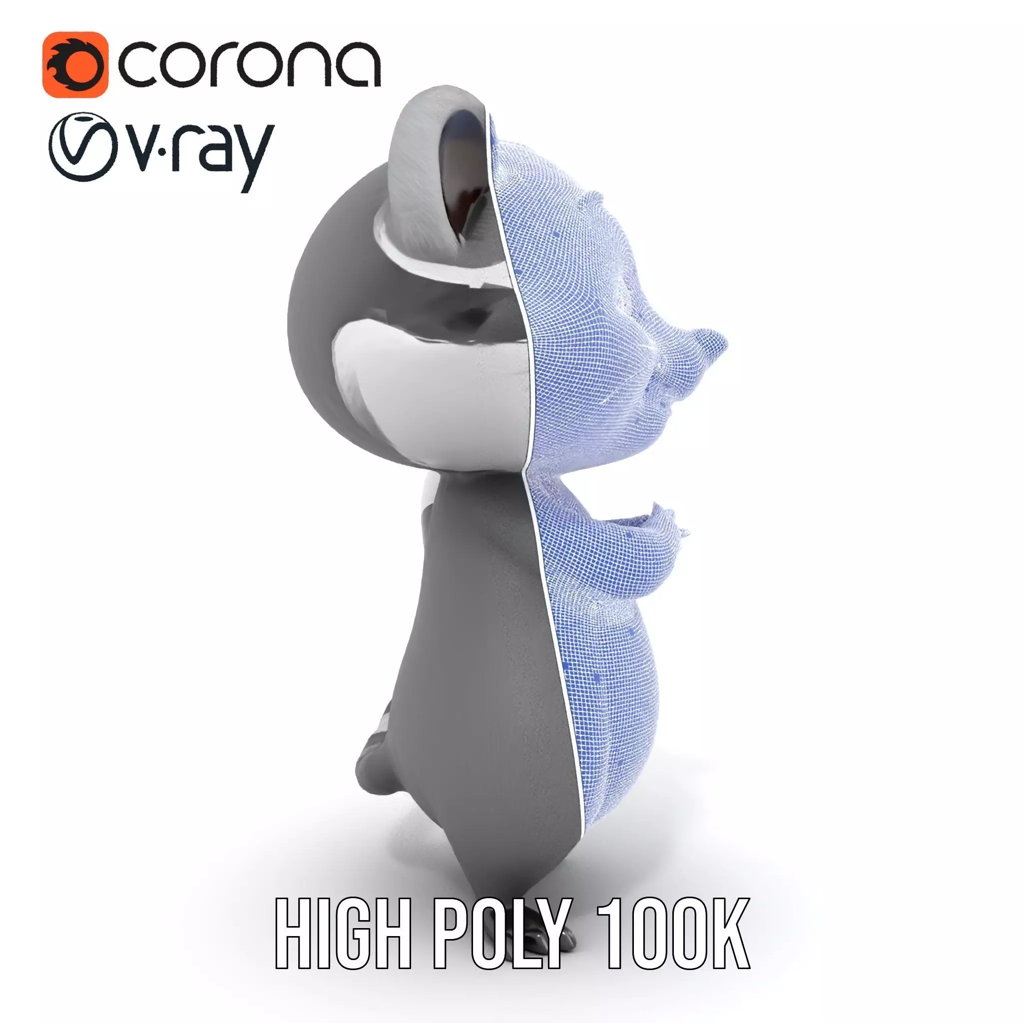 Charming Raccoon Character model pack Low-poly 3D model_33