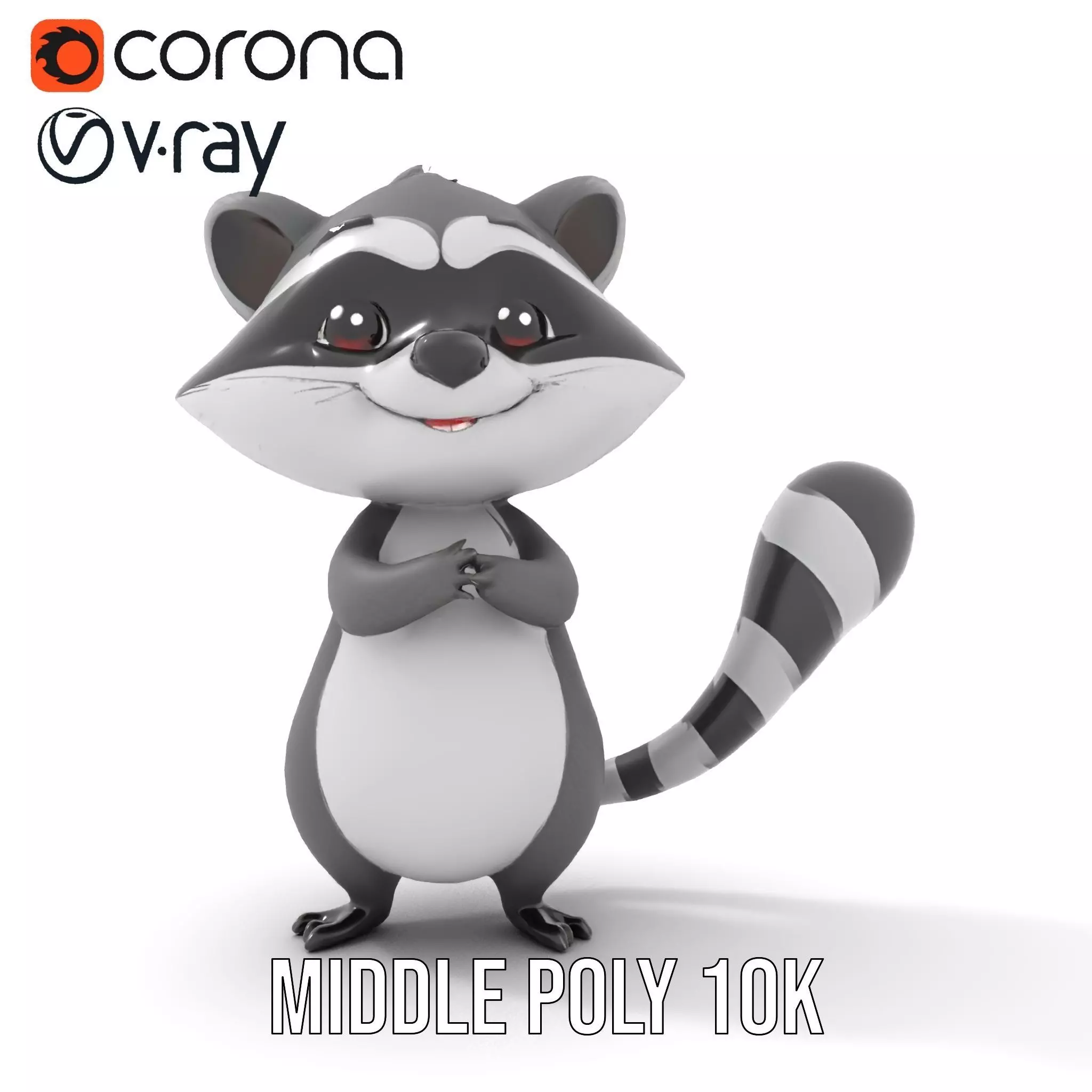 Charming Raccoon Character model pack Low-poly 3D model_24