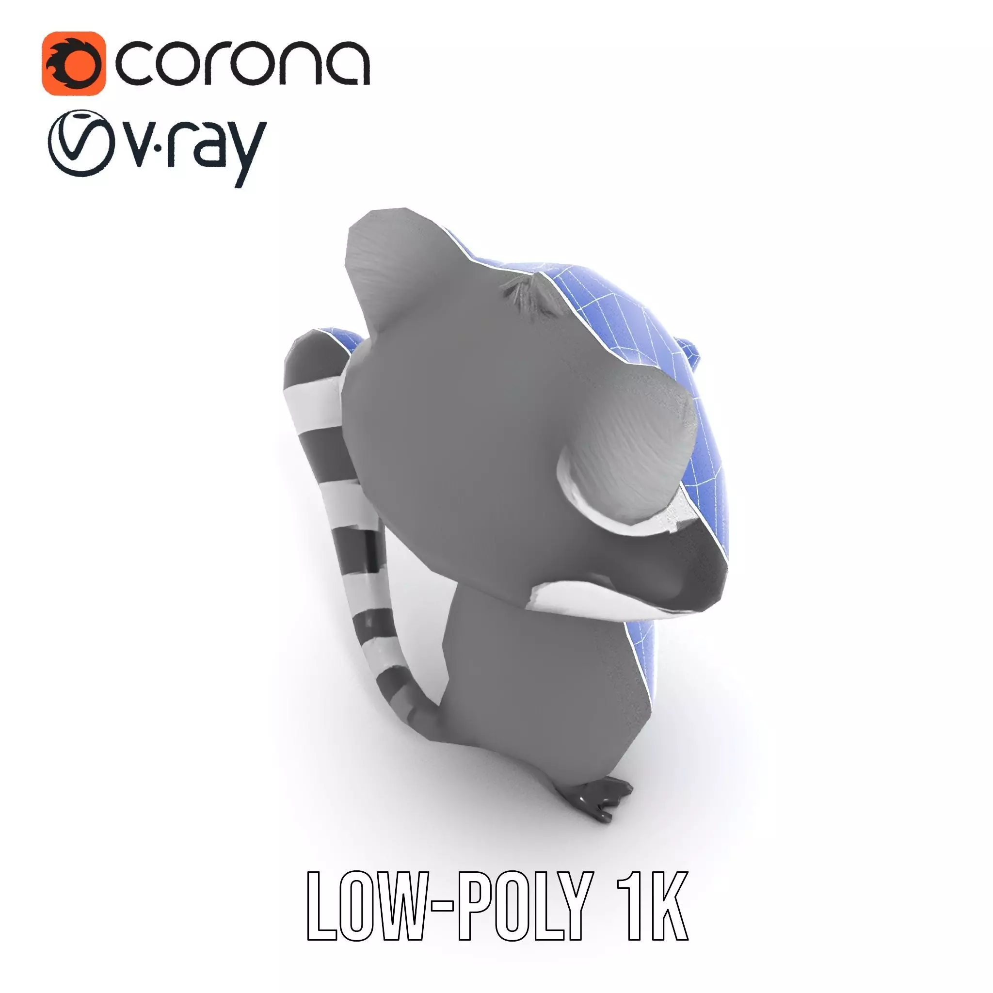 Charming Raccoon Character model pack Low-poly 3D model_12