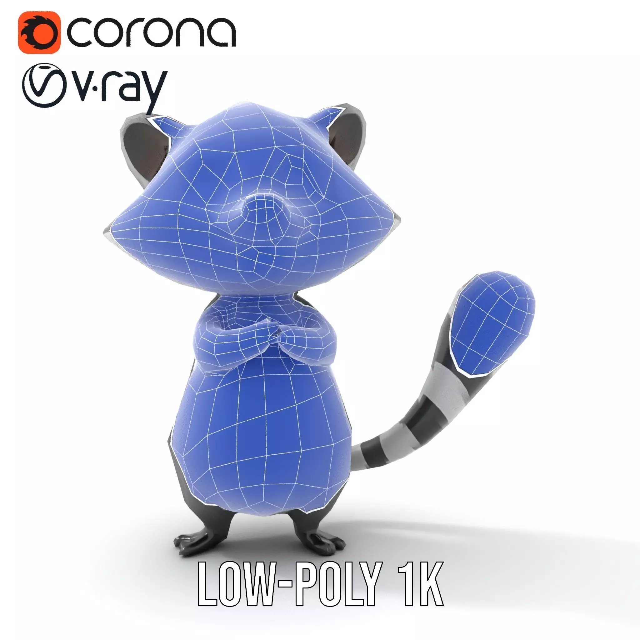 Charming Raccoon Character model pack Low-poly 3D model_9