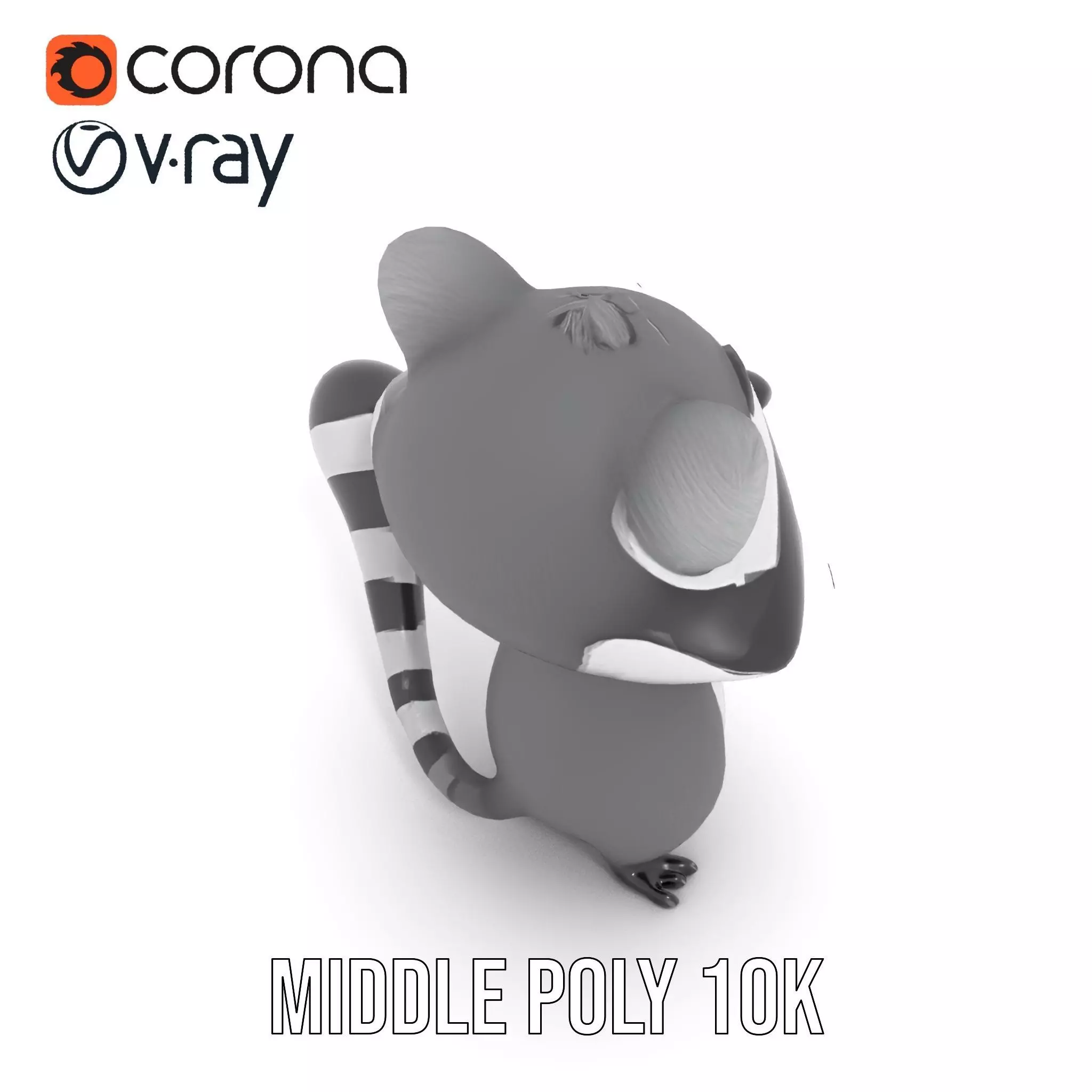 Charming Raccoon Character model pack Low-poly 3D model_20