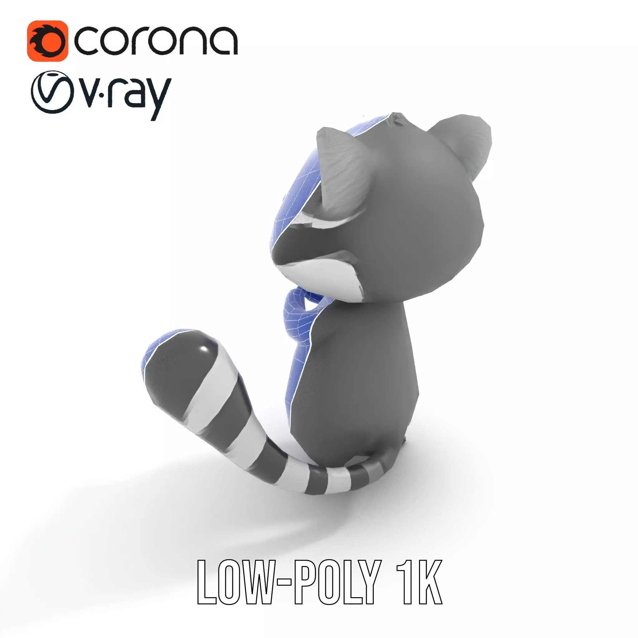 Charming Raccoon Character model pack Low-poly 3D model_25