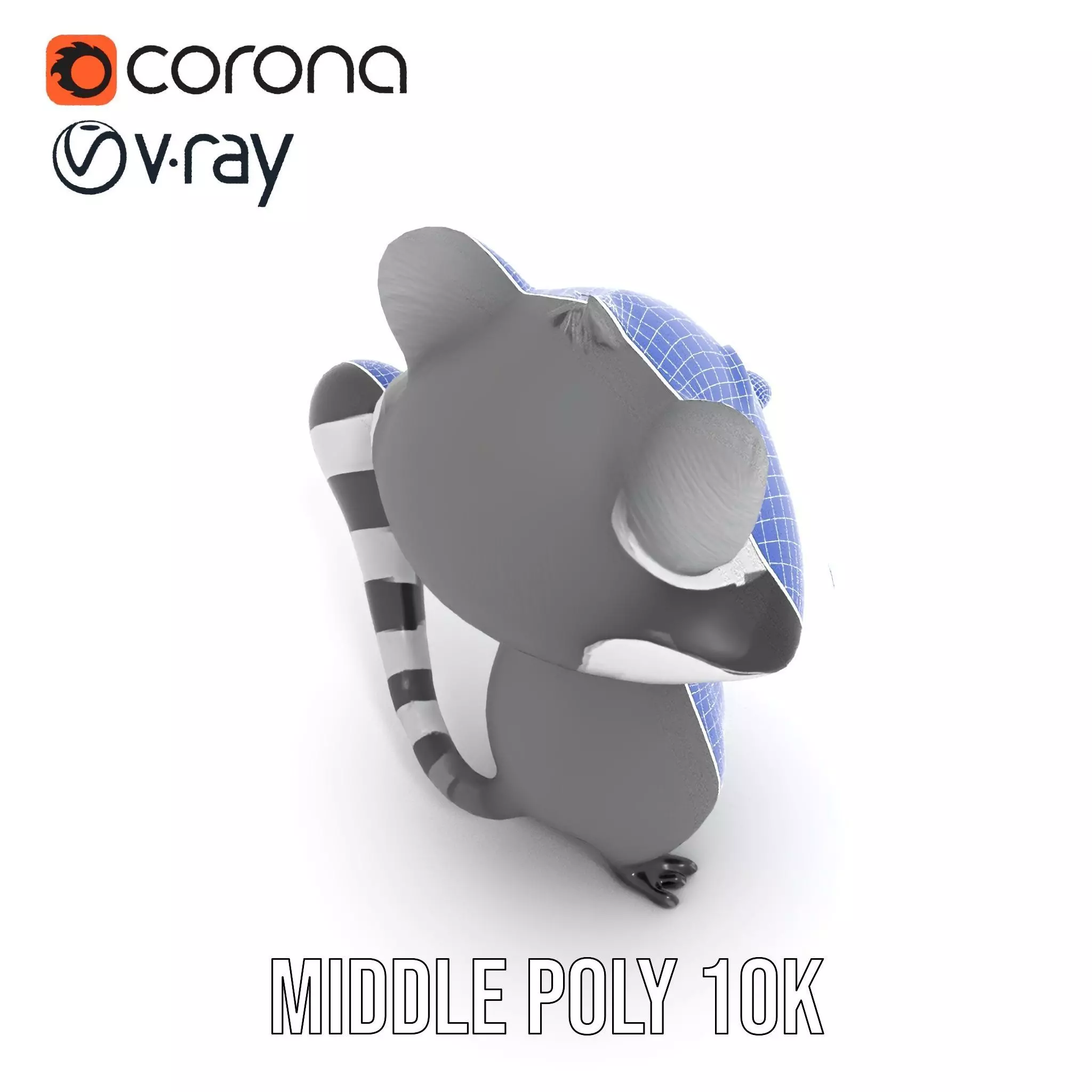 Charming Raccoon Character model pack Low-poly 3D model_17