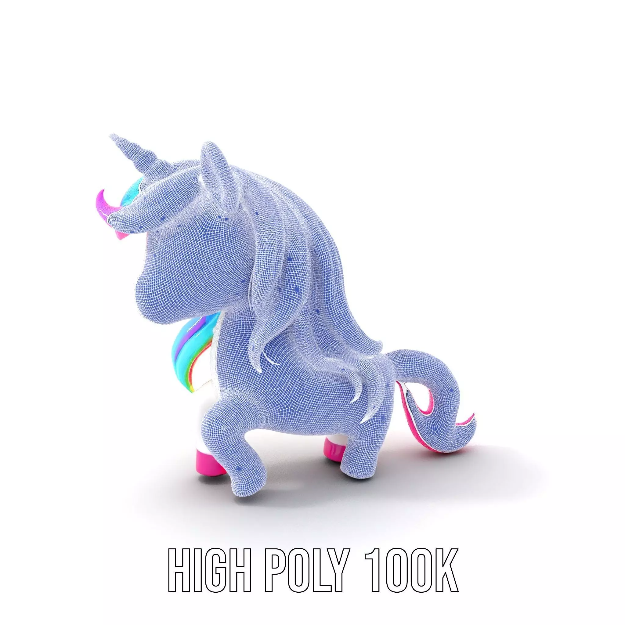 Rainbow Unicorn Plush model pack Low-poly 3D model_4