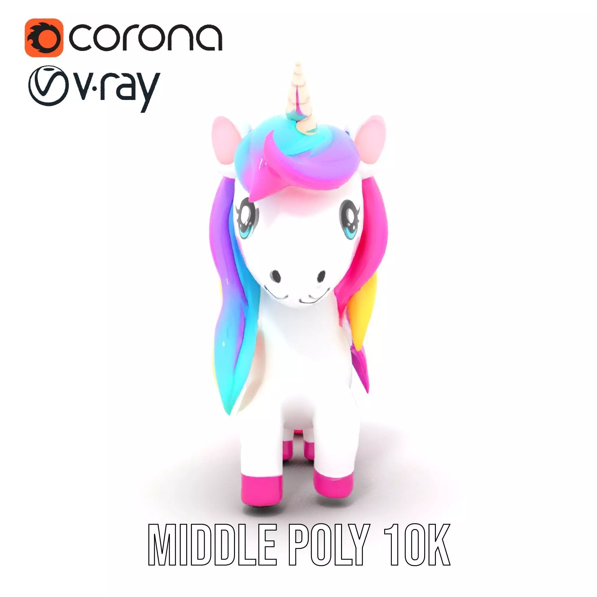 Rainbow Unicorn Plush model pack Low-poly 3D model_23