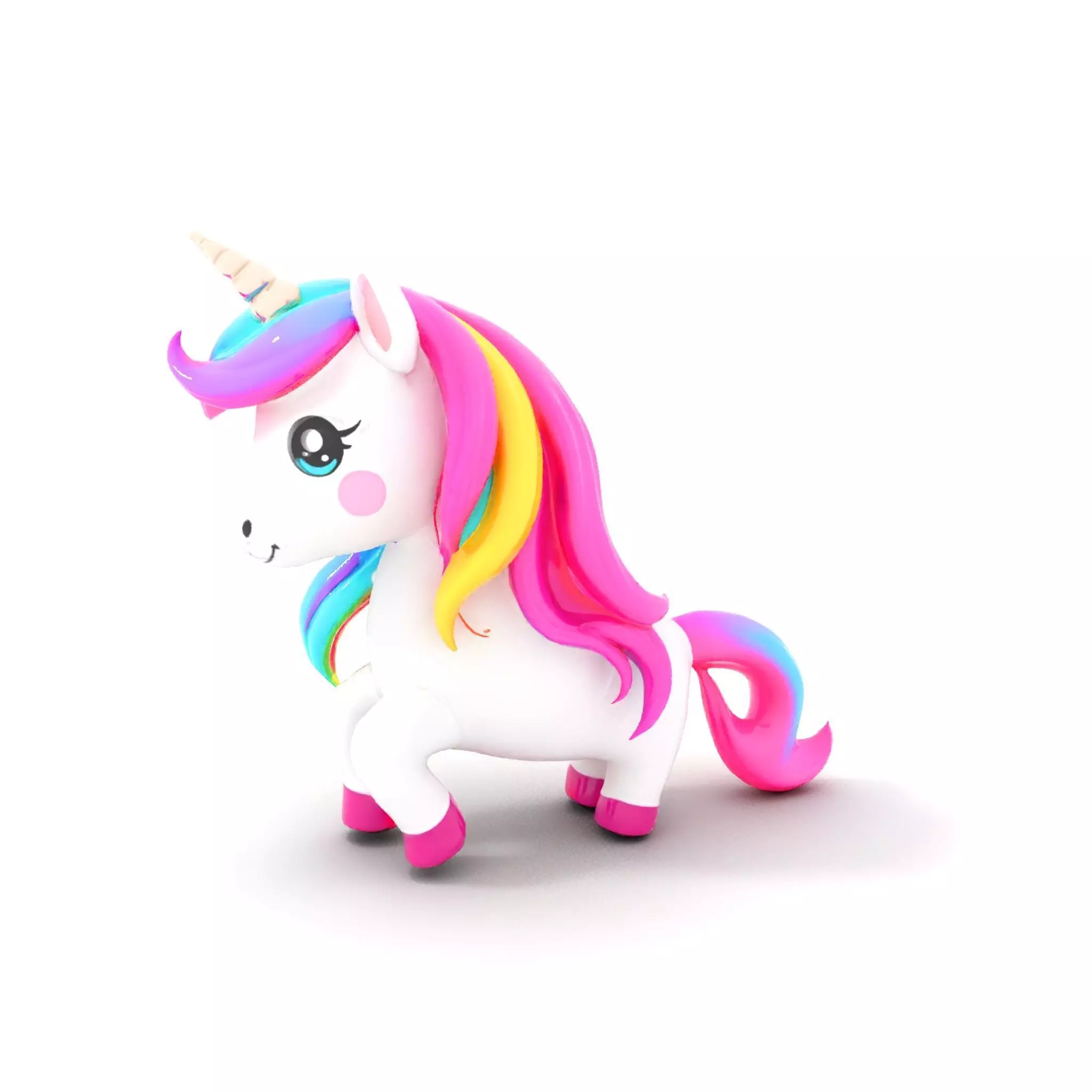 Rainbow Unicorn Plush model pack Low-poly 3D model_0