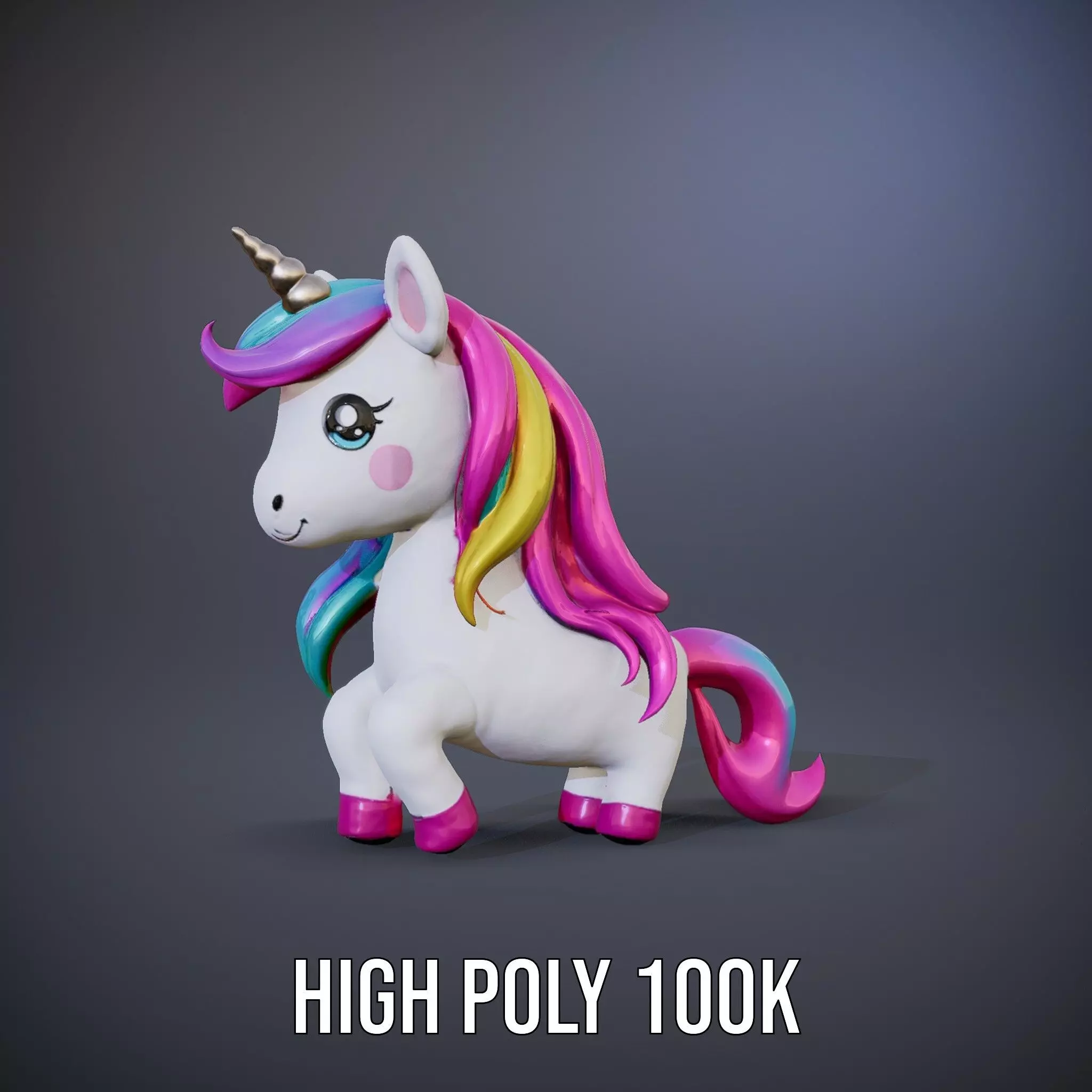 Rainbow Unicorn Plush model pack Low-poly 3D model_22