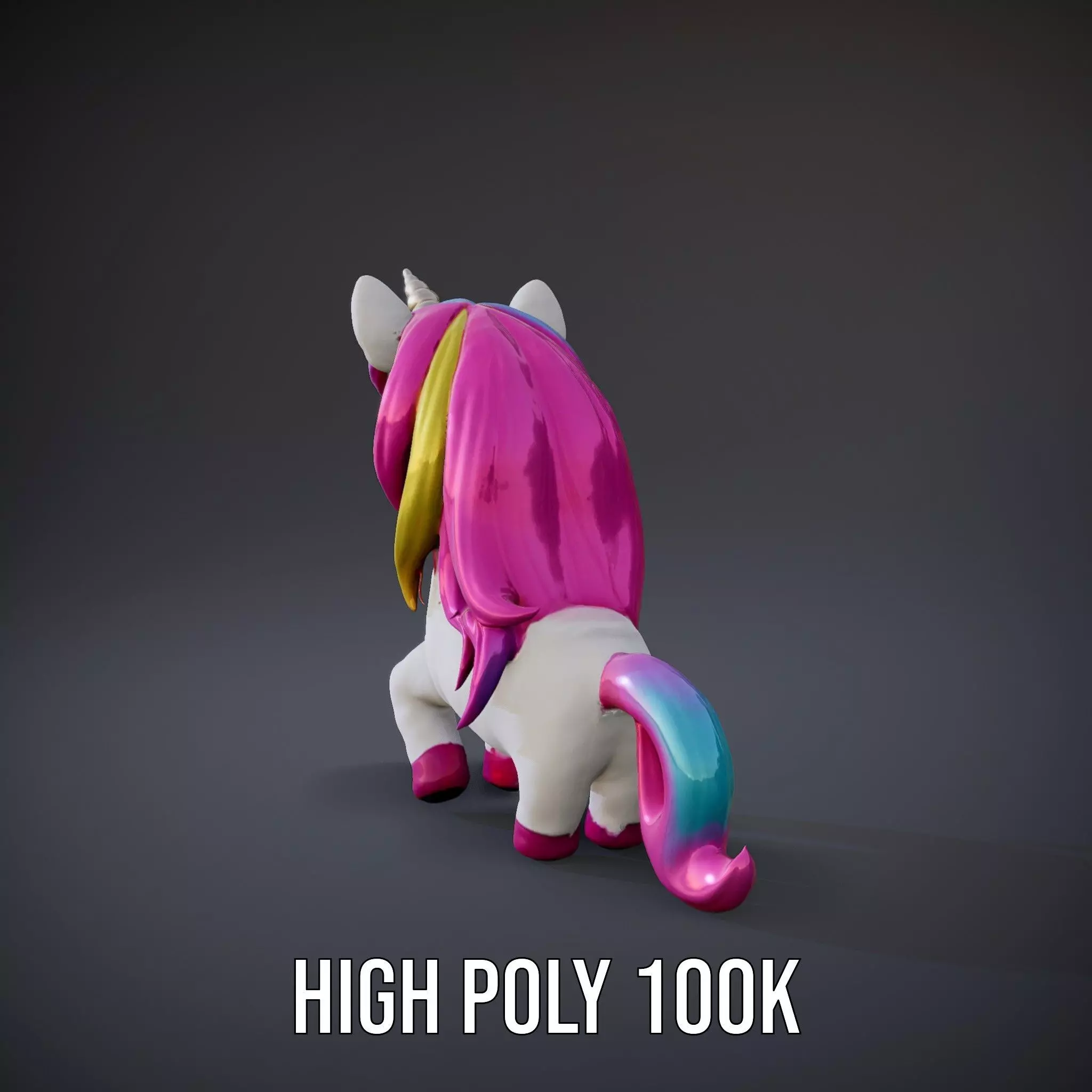 Rainbow Unicorn Plush model pack Low-poly 3D model_19