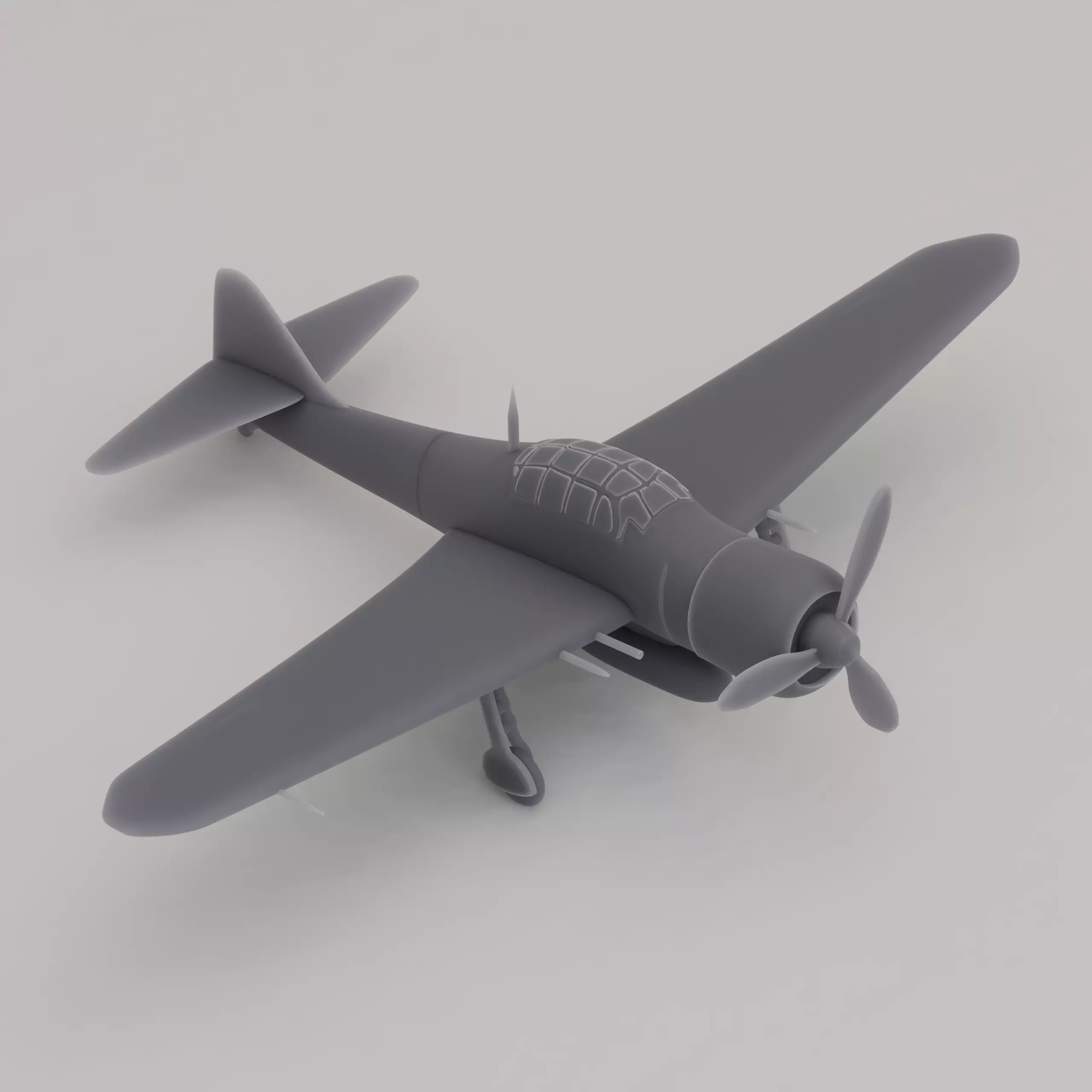 Mitsubishi A6M Zero Carrier Fighter Japan WWII 1940 3D print model_2