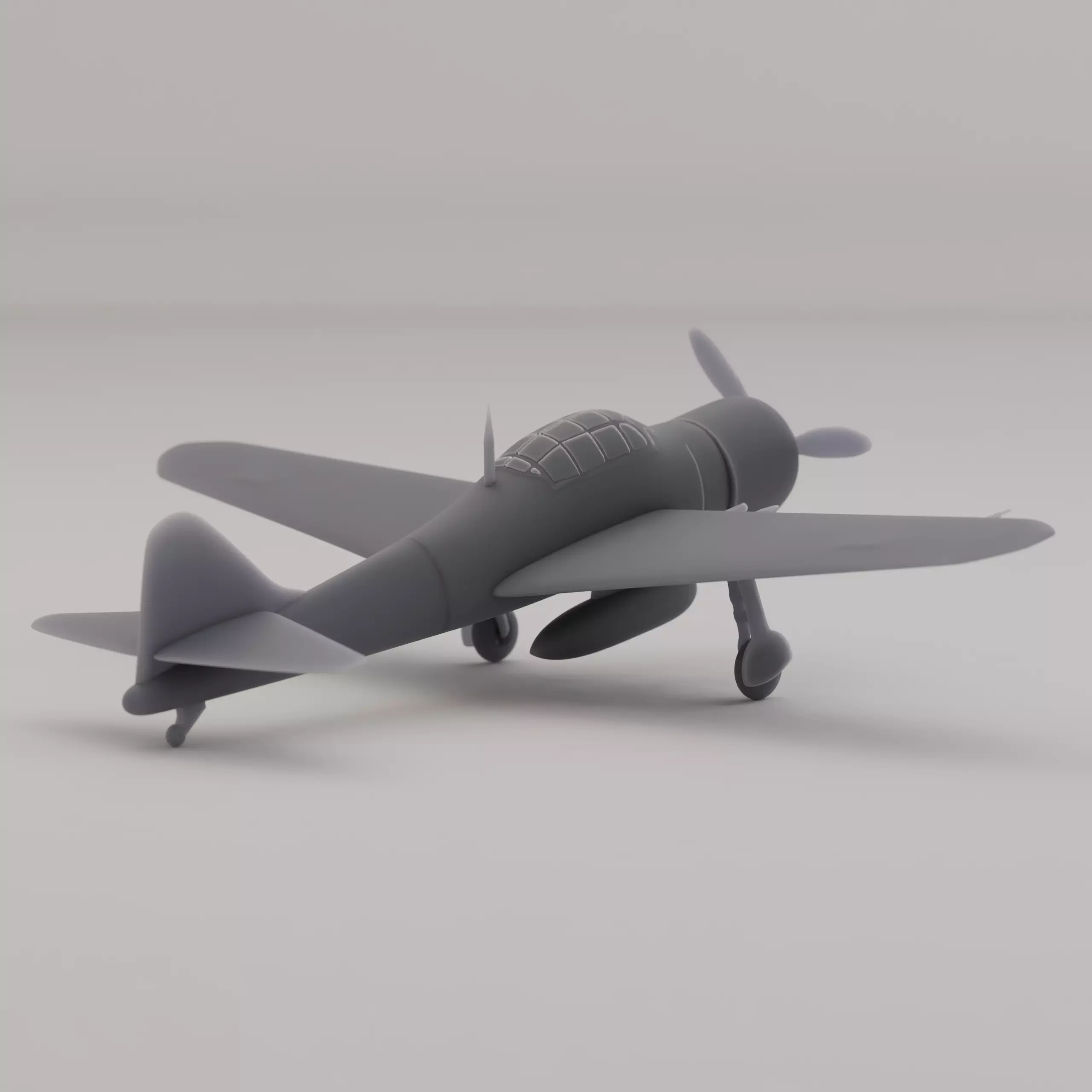 Mitsubishi A6M Zero Carrier Fighter Japan WWII 1940 3D print model_3