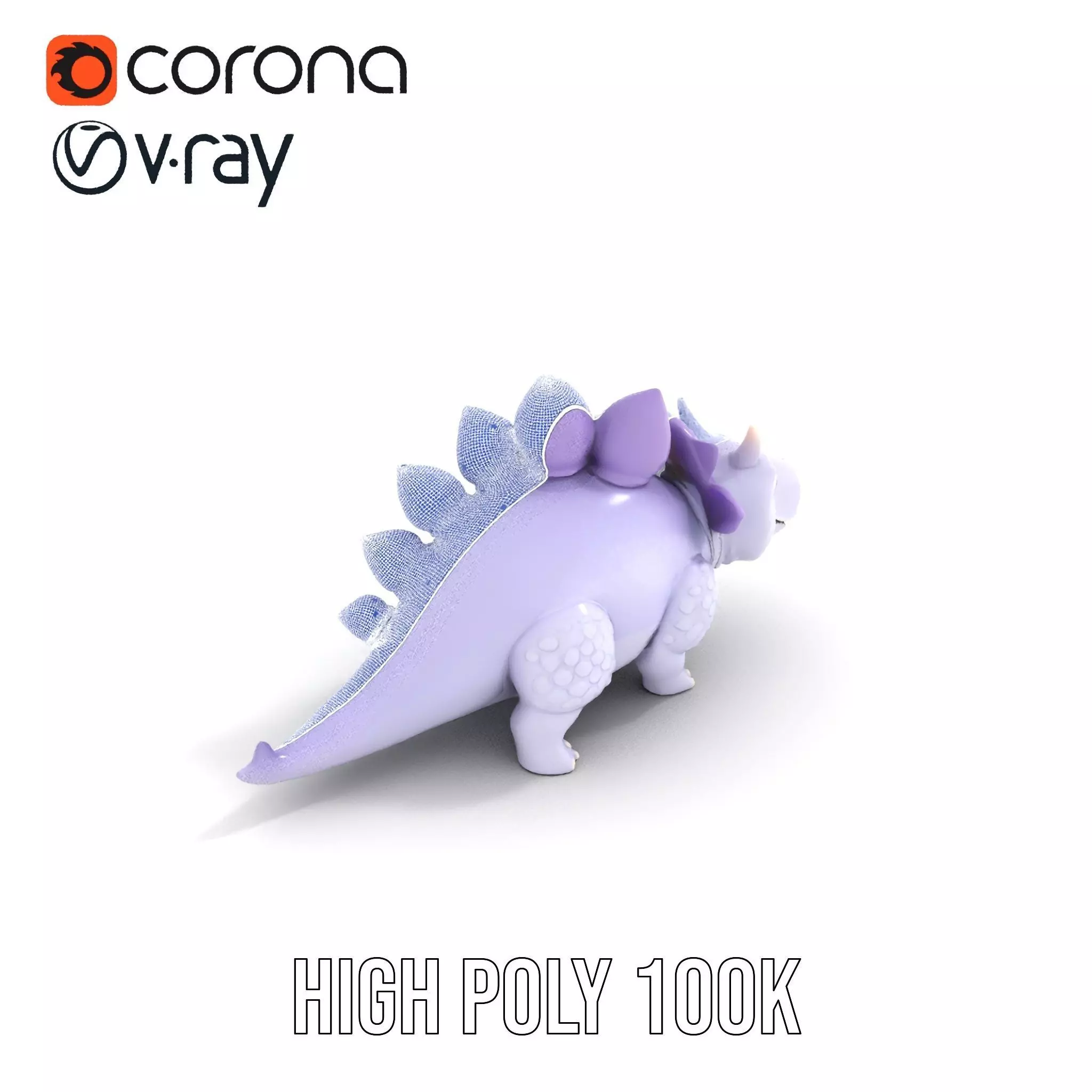 Lilac Dinosaur Toy model pack Low-poly 3D model_15