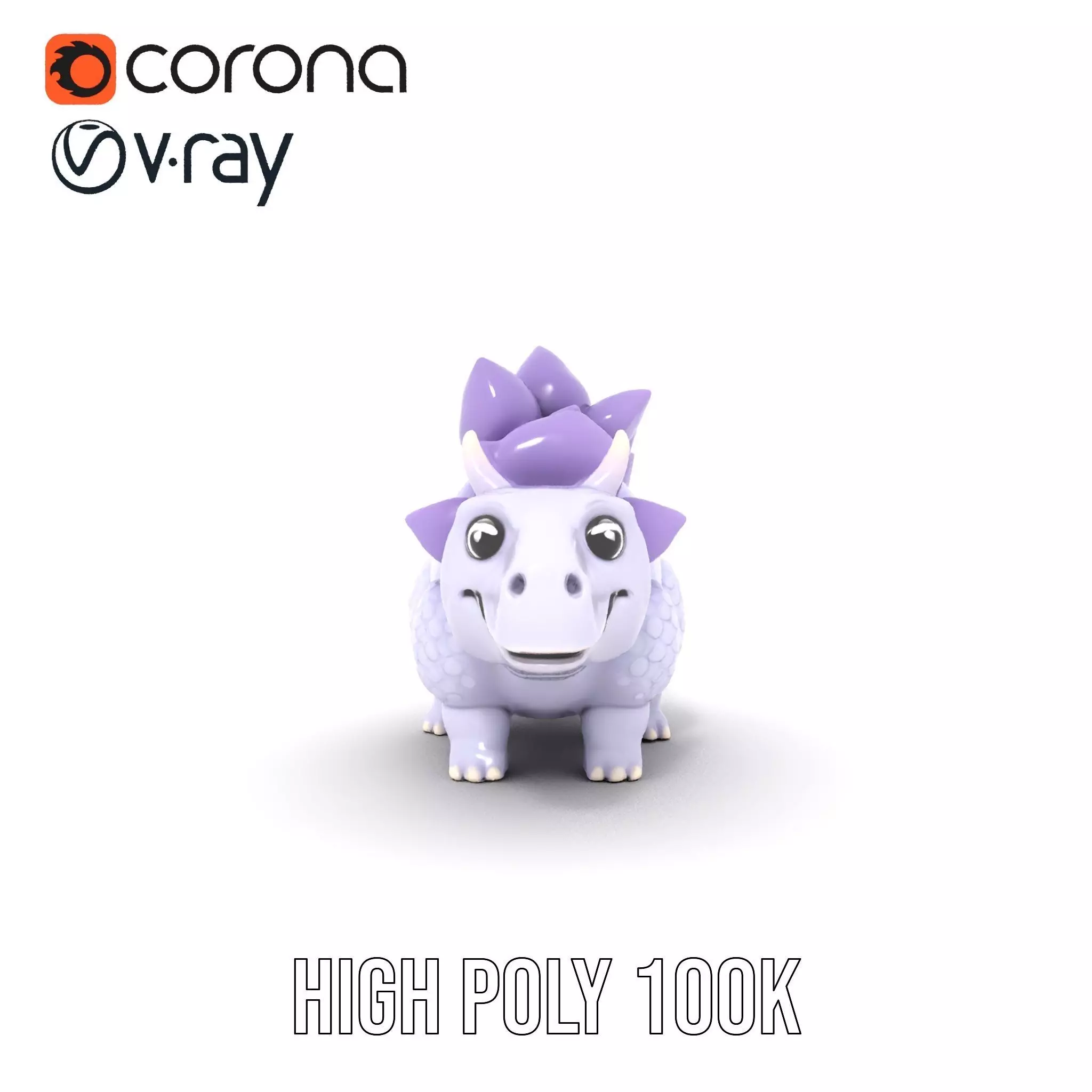 Lilac Dinosaur Toy model pack Low-poly 3D model_12