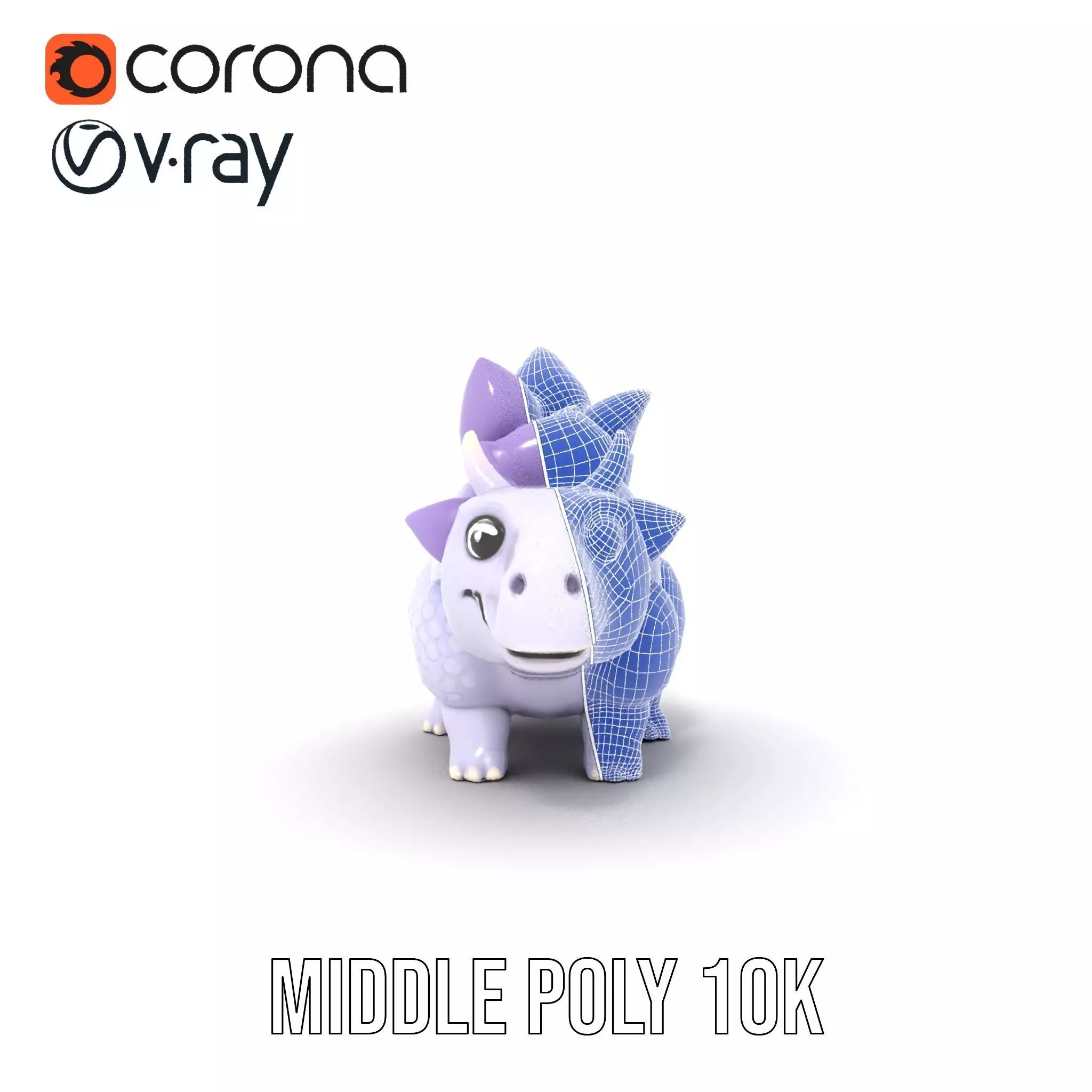 Lilac Dinosaur Toy model pack Low-poly 3D model_10