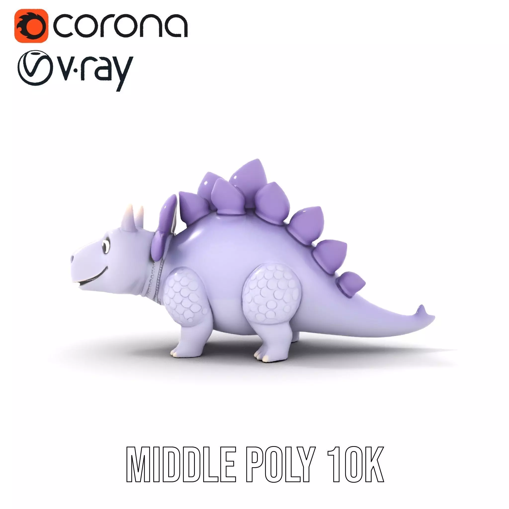 Lilac Dinosaur Toy model pack Low-poly 3D model_26