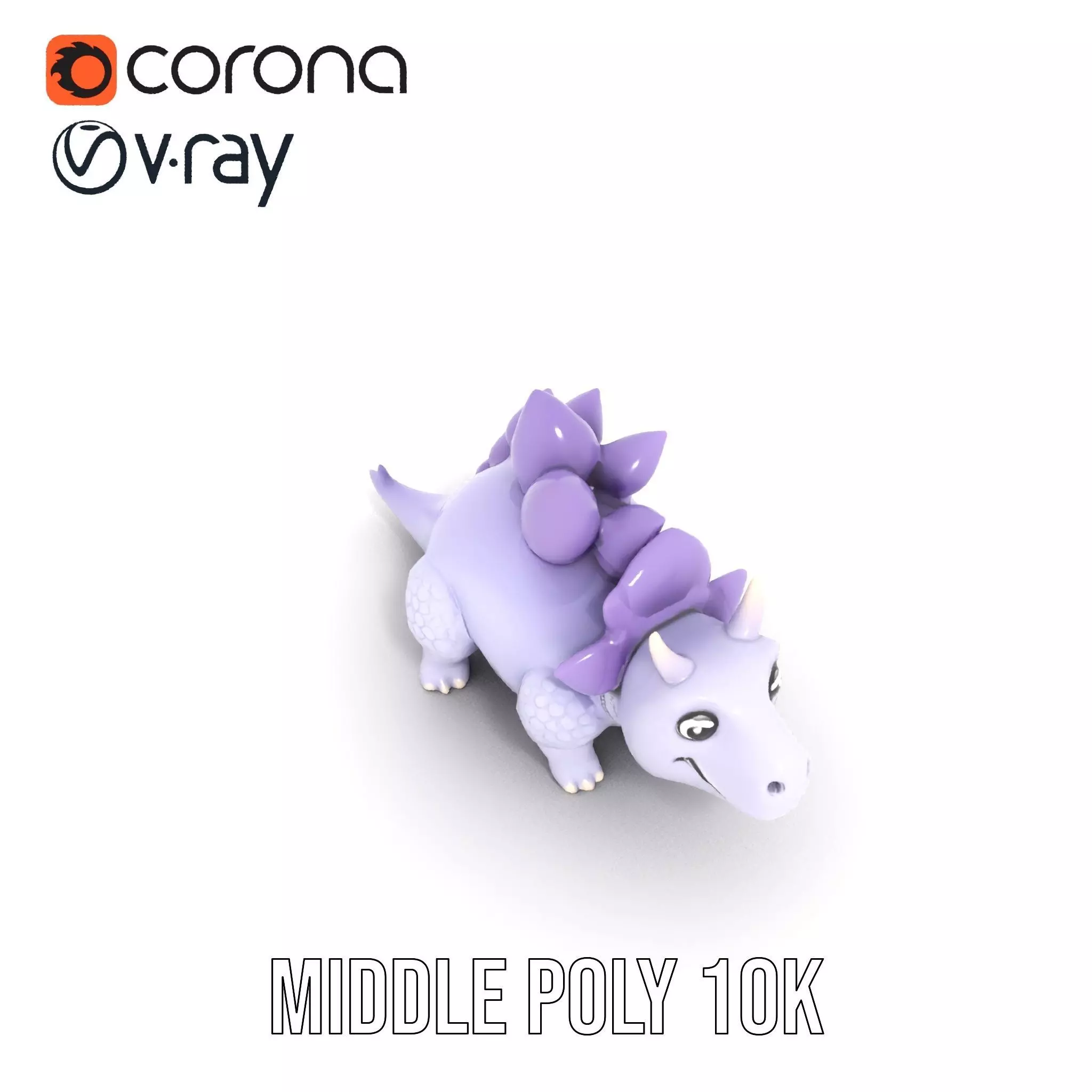 Lilac Dinosaur Toy model pack Low-poly 3D model_5