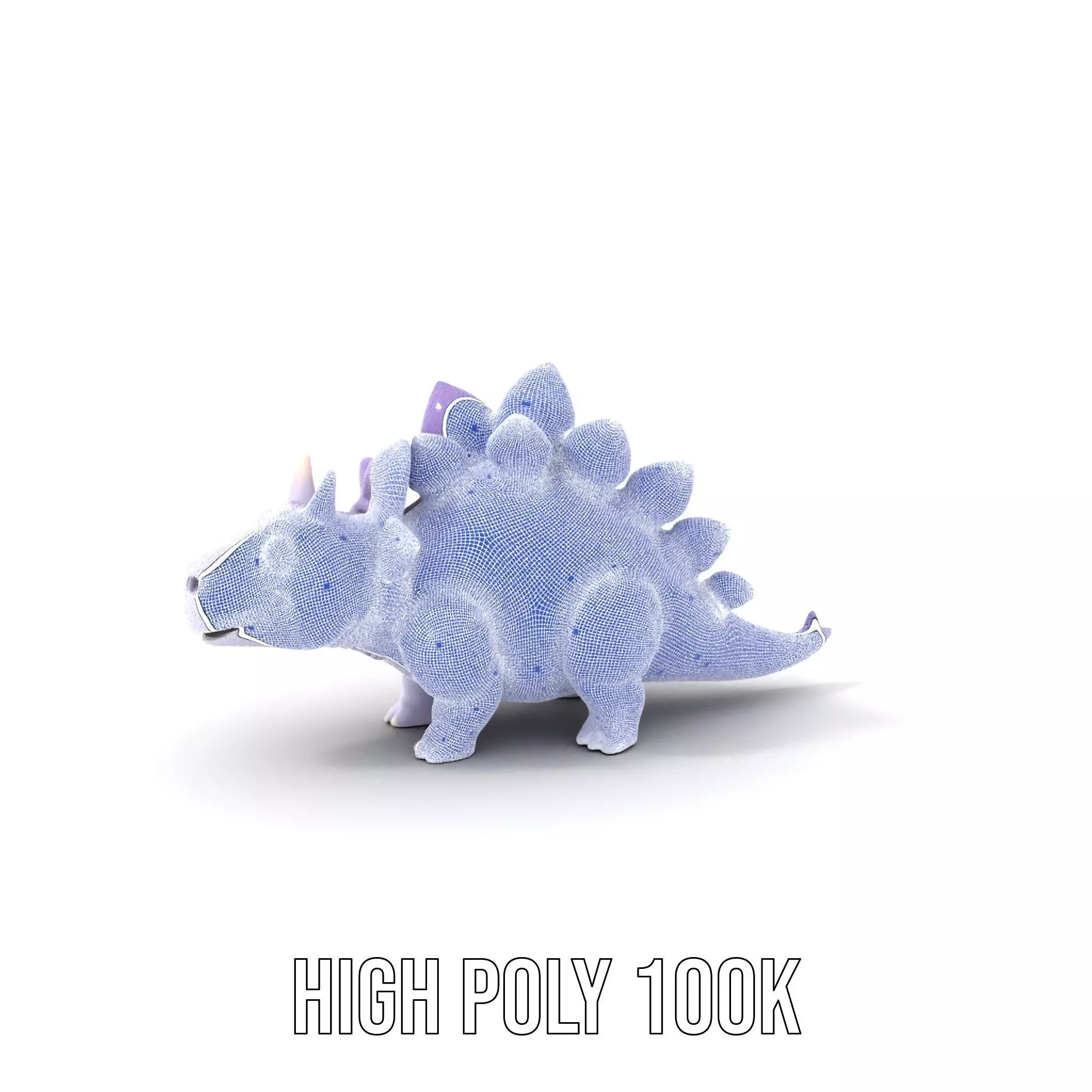 Lilac Dinosaur Toy model pack Low-poly 3D model_4