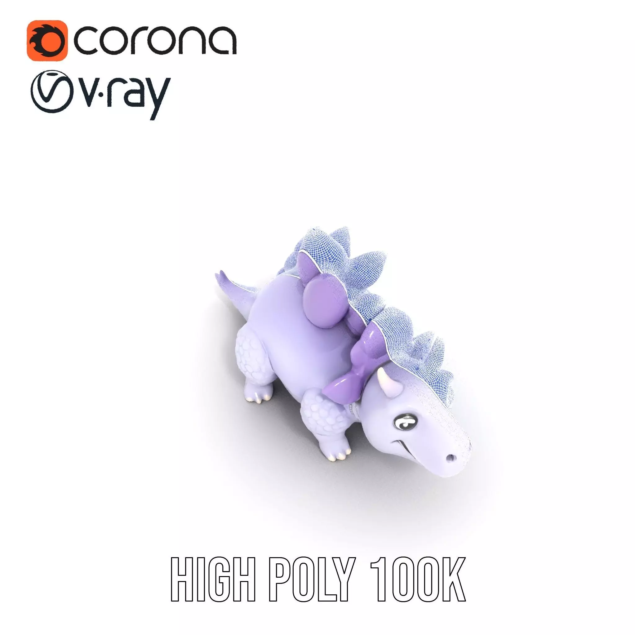 Lilac Dinosaur Toy model pack Low-poly 3D model_20