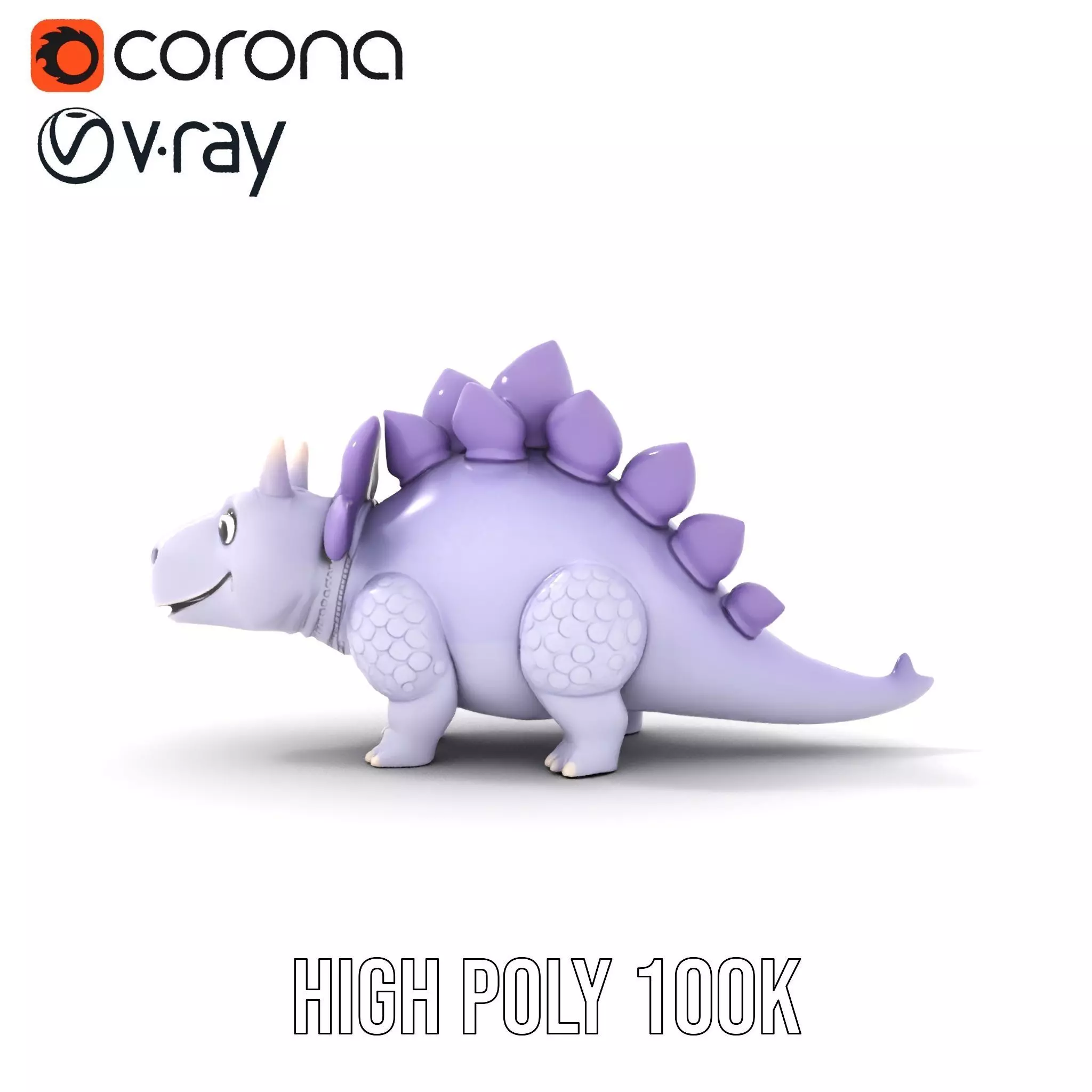 Lilac Dinosaur Toy model pack Low-poly 3D model_31