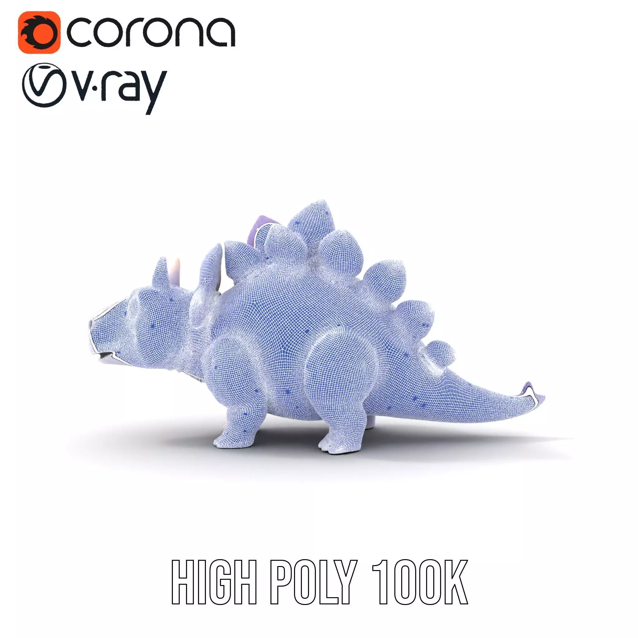 Lilac Dinosaur Toy model pack Low-poly 3D model_34