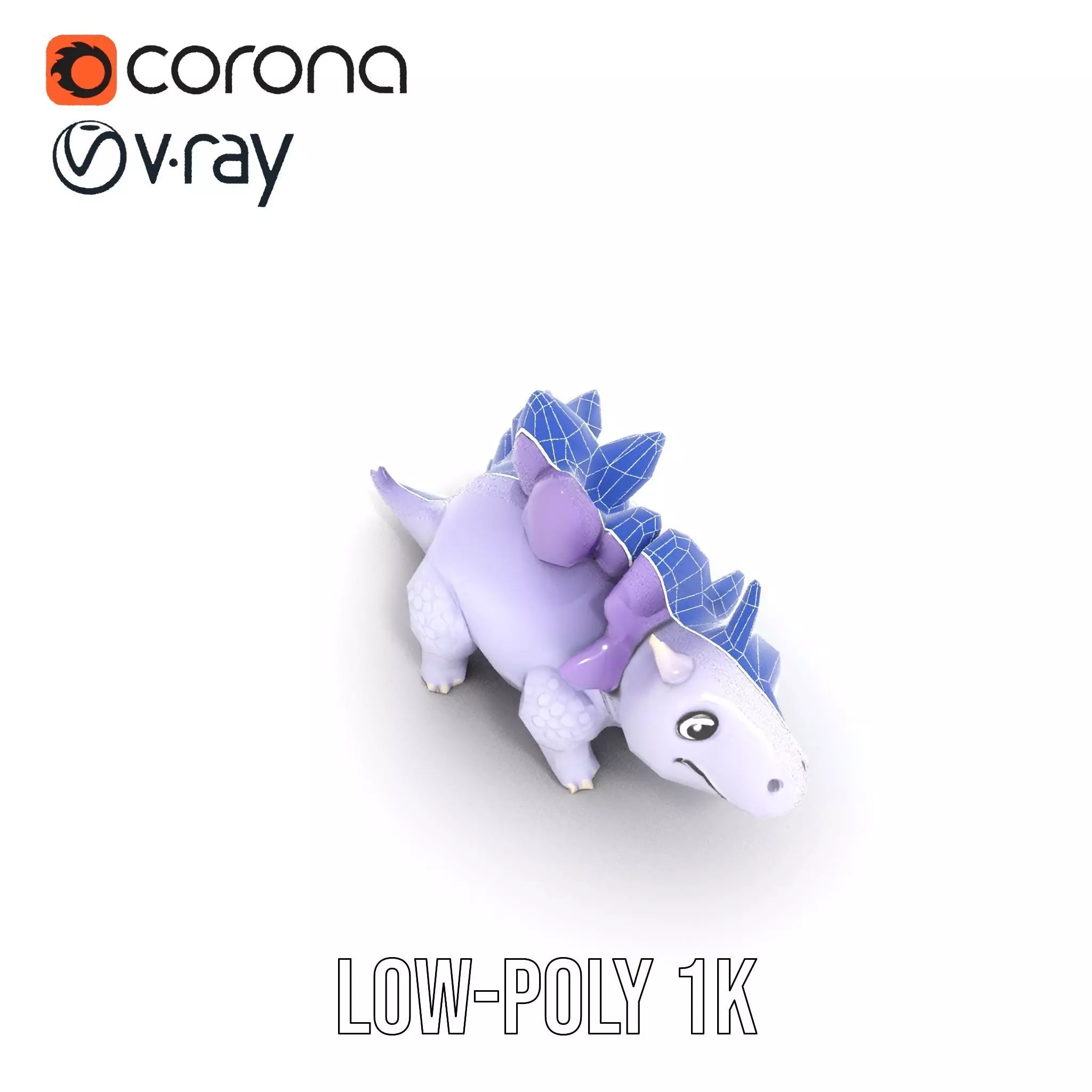 Lilac Dinosaur Toy model pack Low-poly 3D model_27