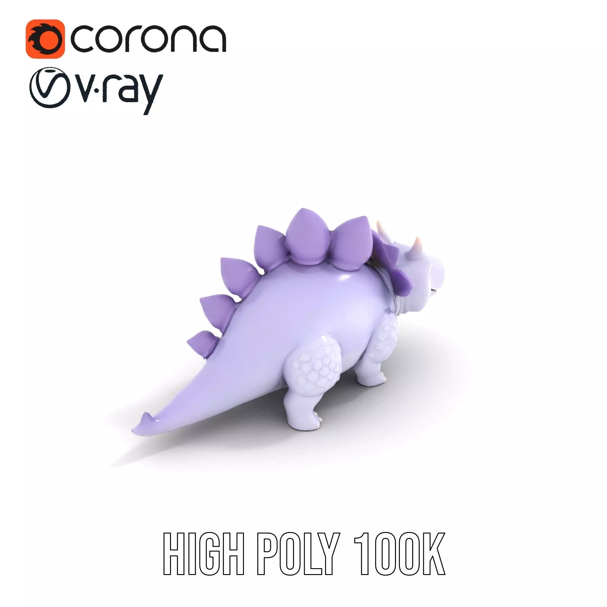 Lilac Dinosaur Toy model pack Low-poly 3D model_28