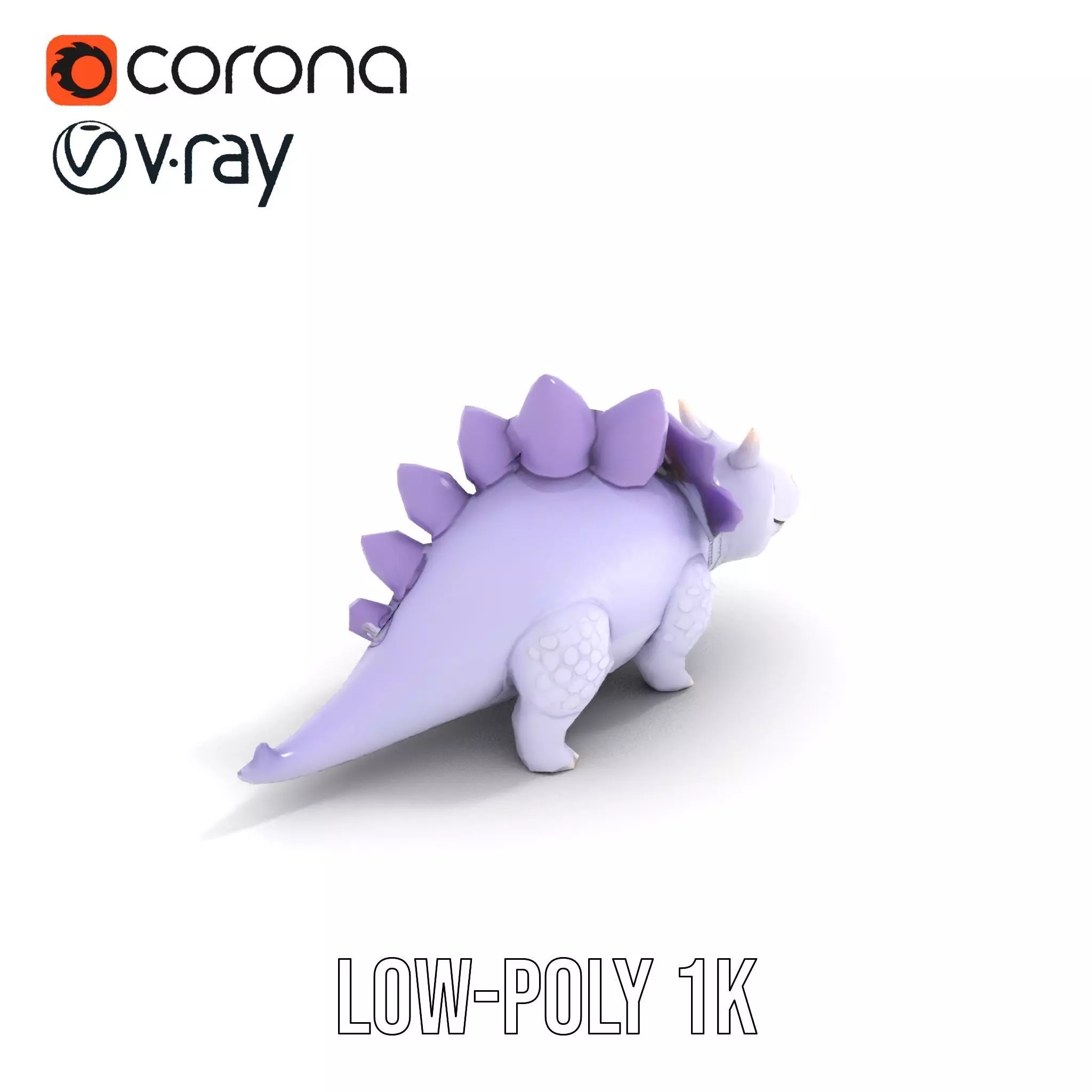 Lilac Dinosaur Toy model pack Low-poly 3D model_14