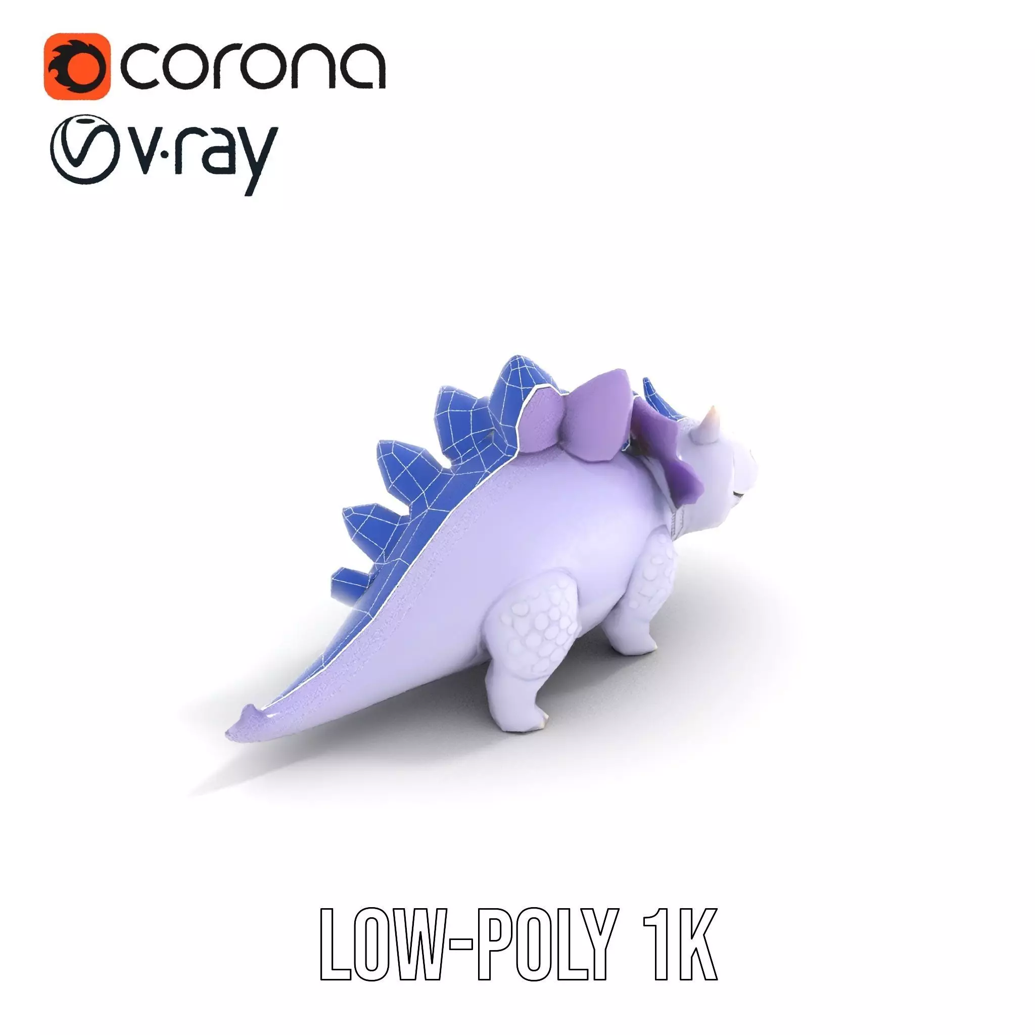 Lilac Dinosaur Toy model pack Low-poly 3D model_22