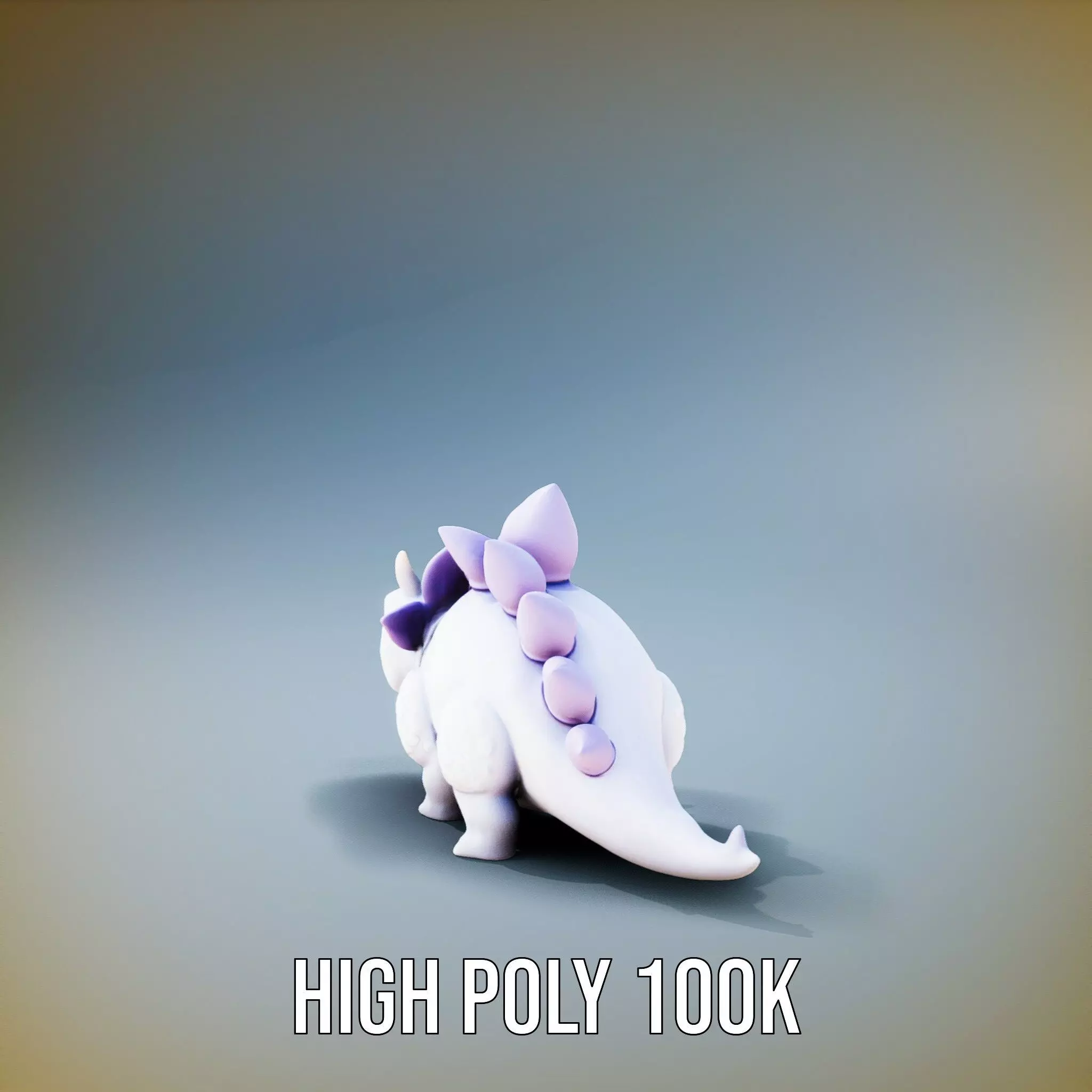 Lilac Dinosaur Toy model pack Low-poly 3D model_8
