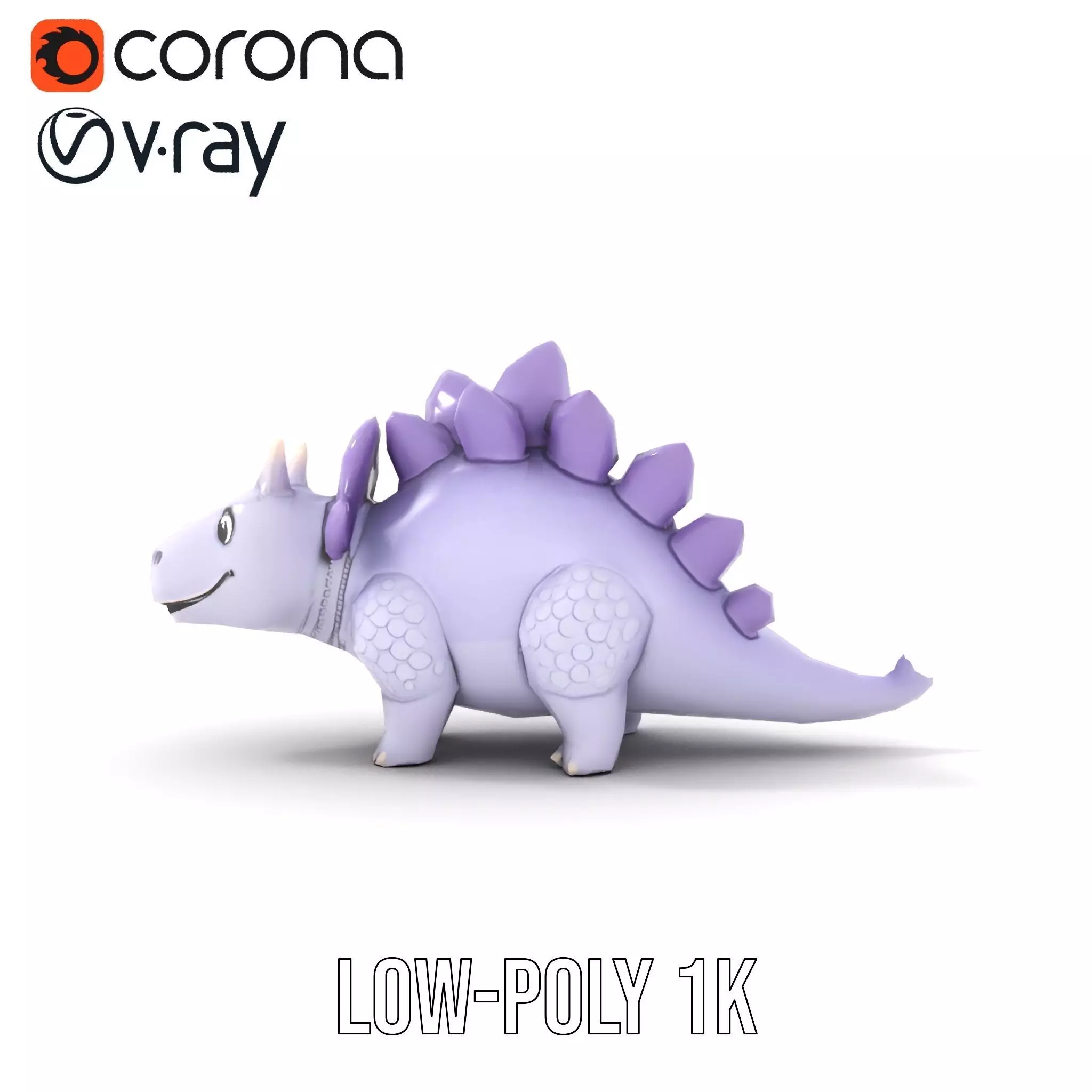 Lilac Dinosaur Toy model pack Low-poly 3D model_11