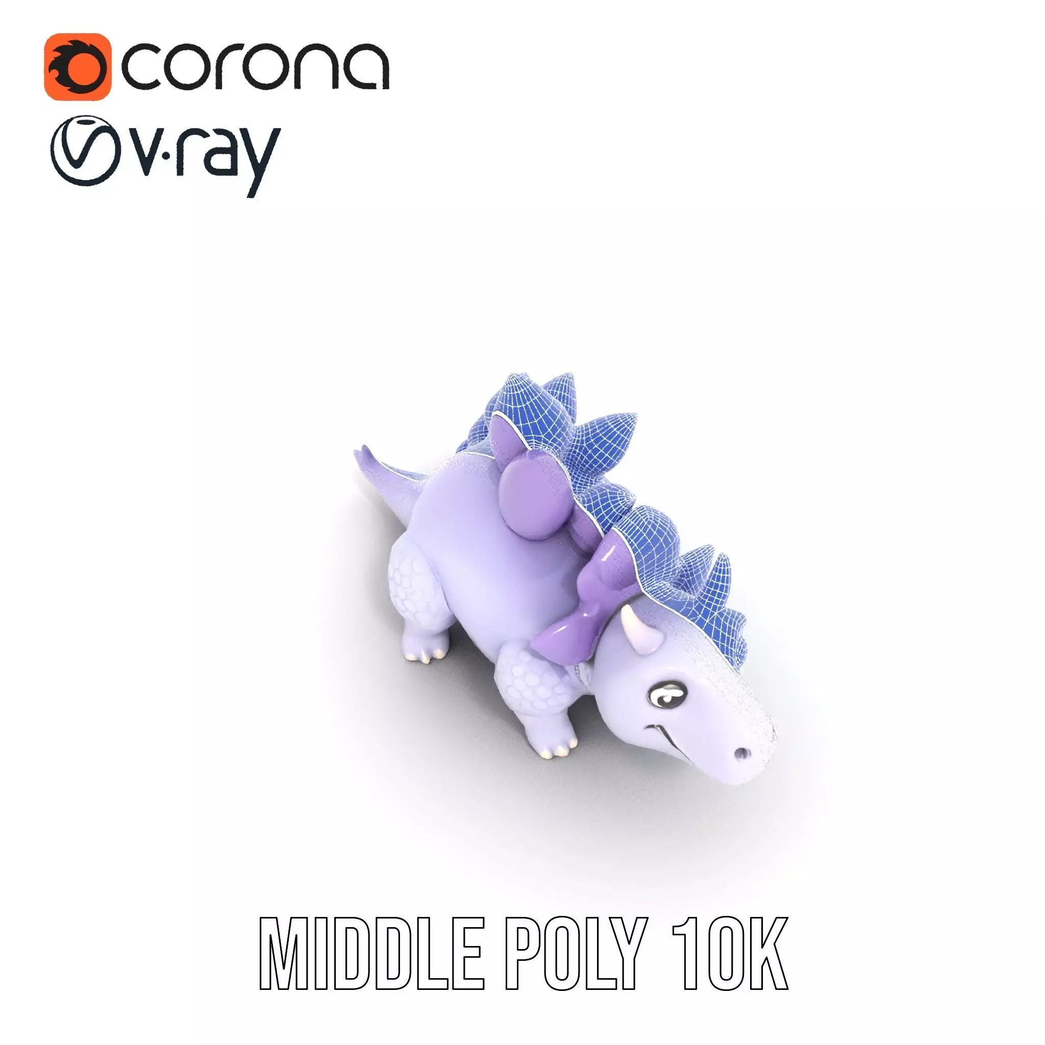 Lilac Dinosaur Toy model pack Low-poly 3D model_29