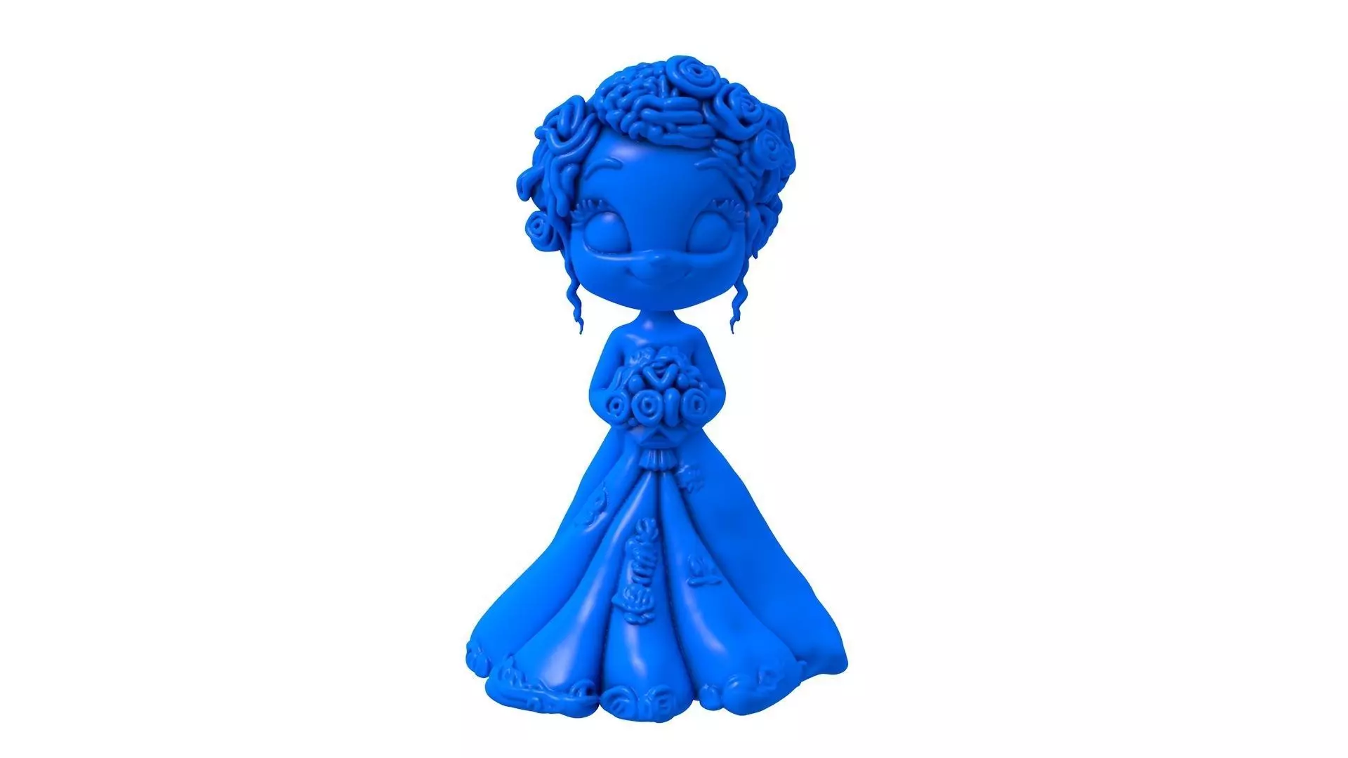 bridal gown - bridal dress - bride - Cartoon Bride  3D print model_0