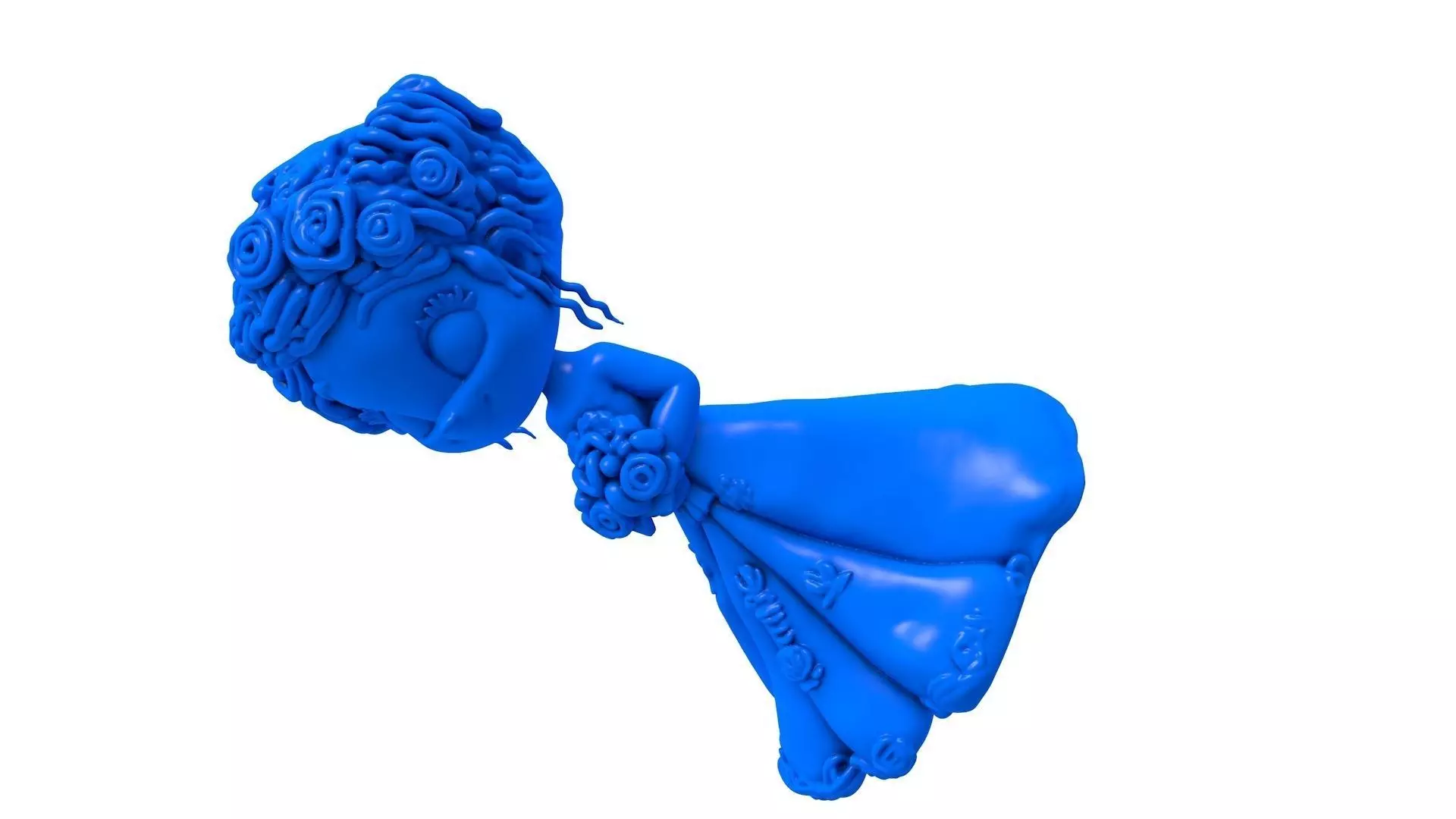 bridal gown - bridal dress - bride - Cartoon Bride  3D print model_2