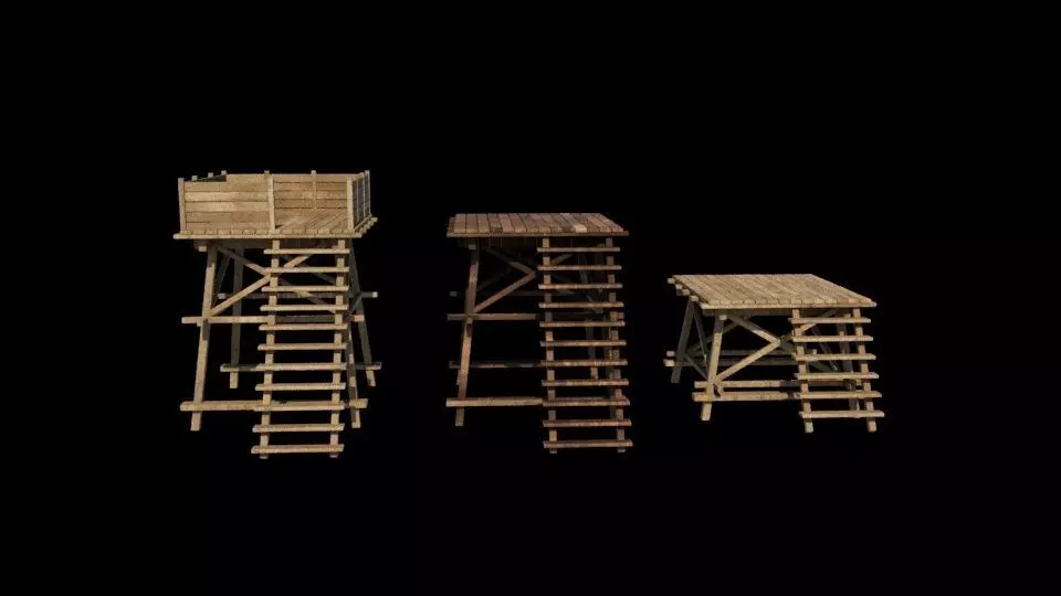 wooden structure 3D model_5