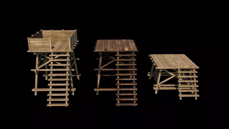 wooden structure 3D model_6