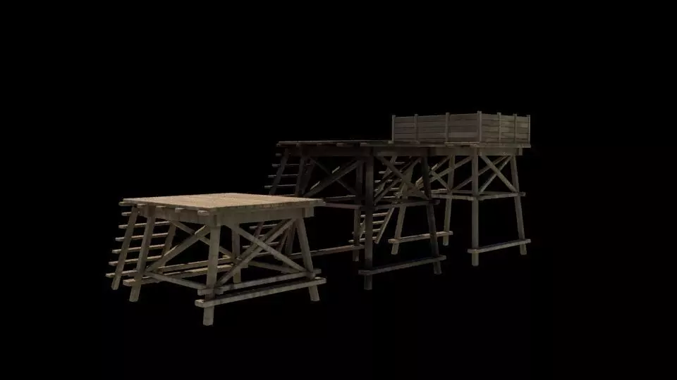 wooden structure 3D model_4