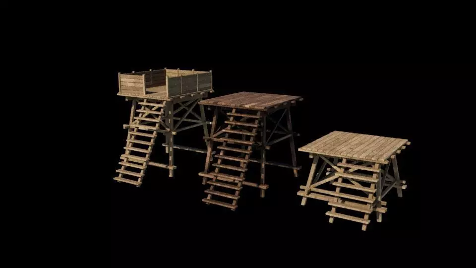 wooden structure 3D model_2