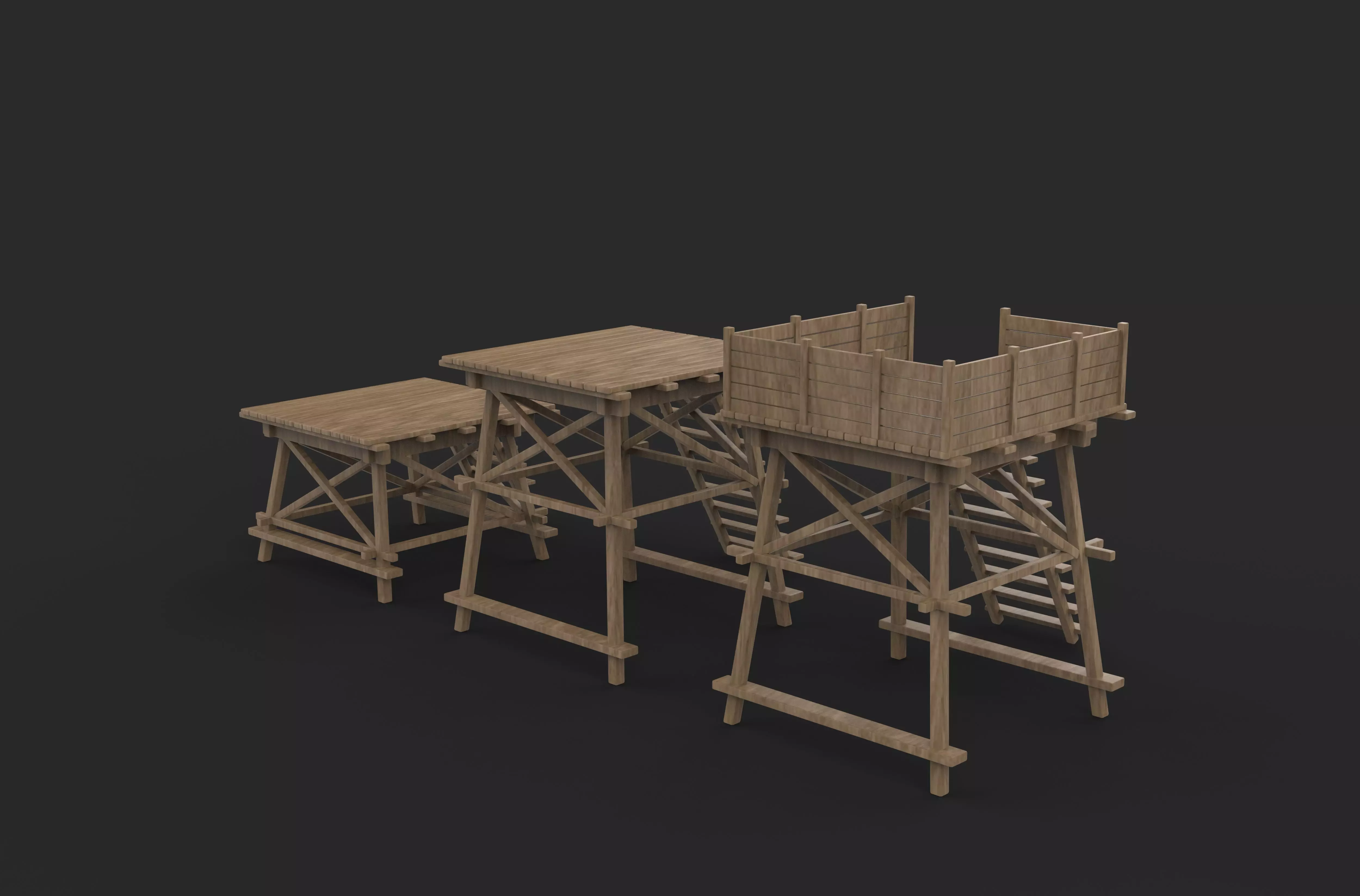 wooden structure 3D model_8