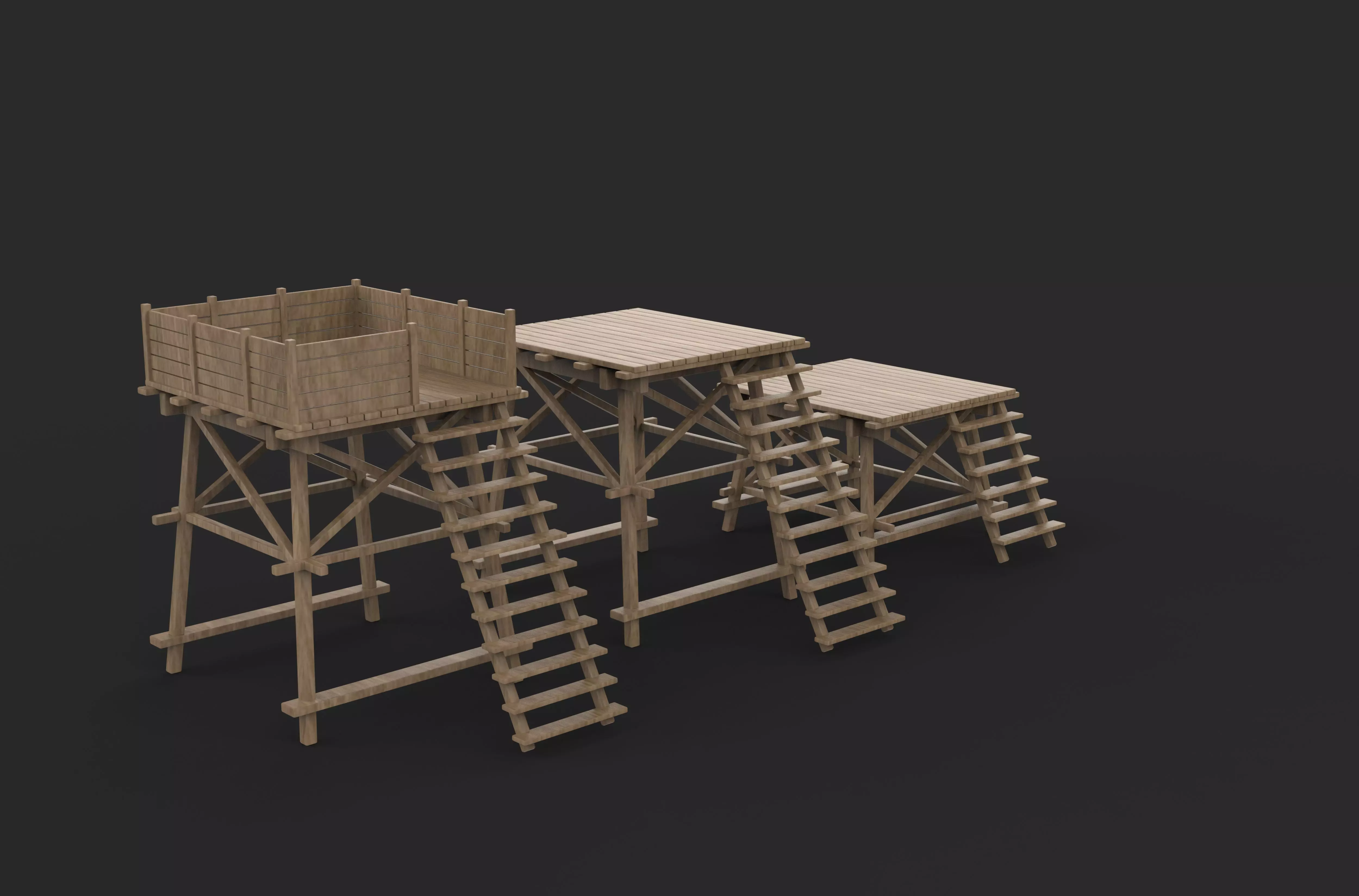 wooden structure 3D model_10