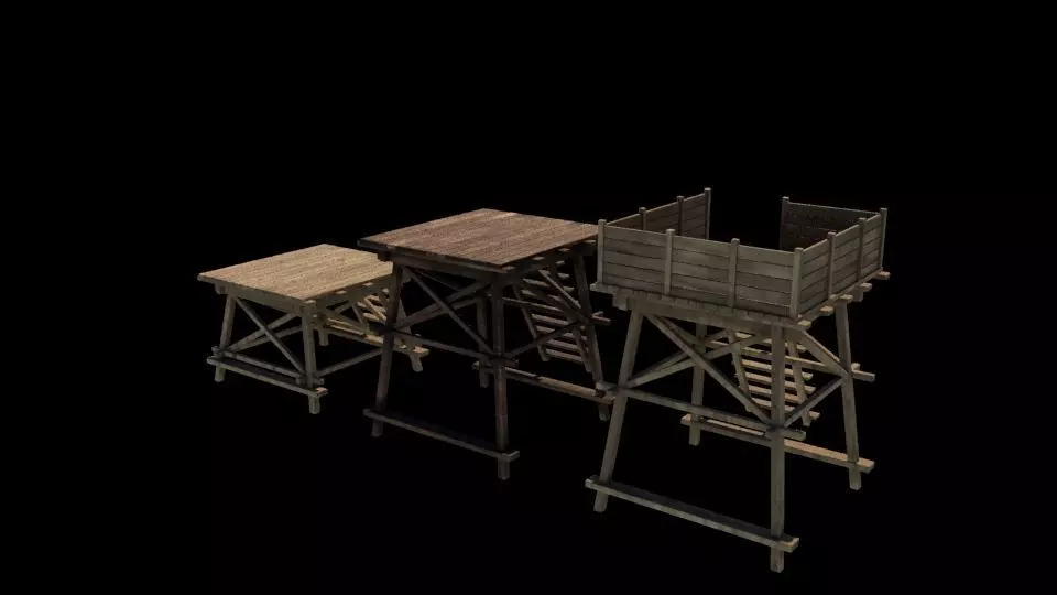 wooden structure 3D model_3