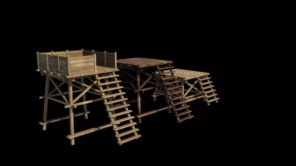 wooden structure 3D model_0