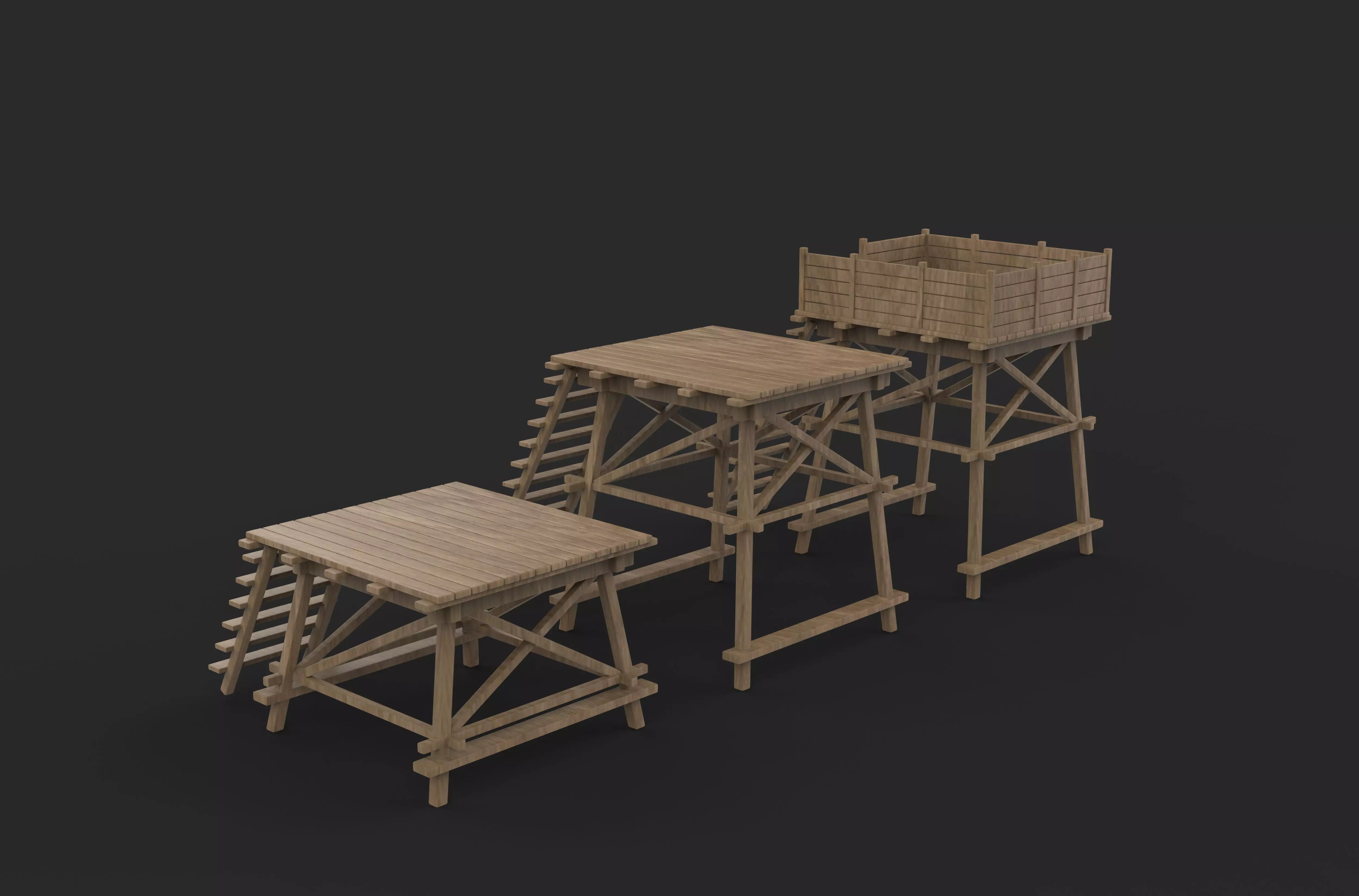 wooden structure 3D model_7