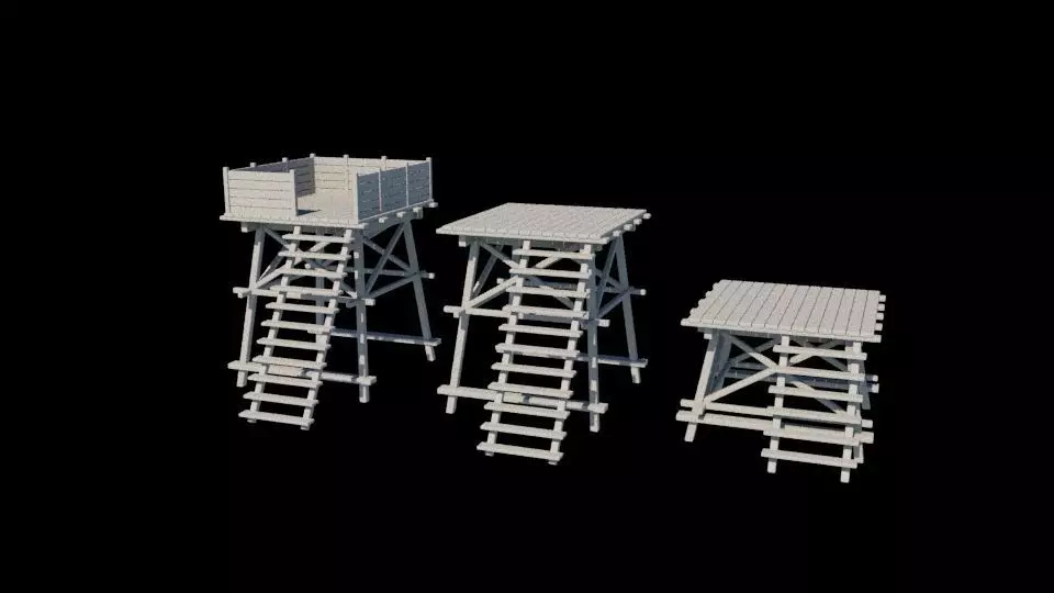 wooden structure 3D model_15