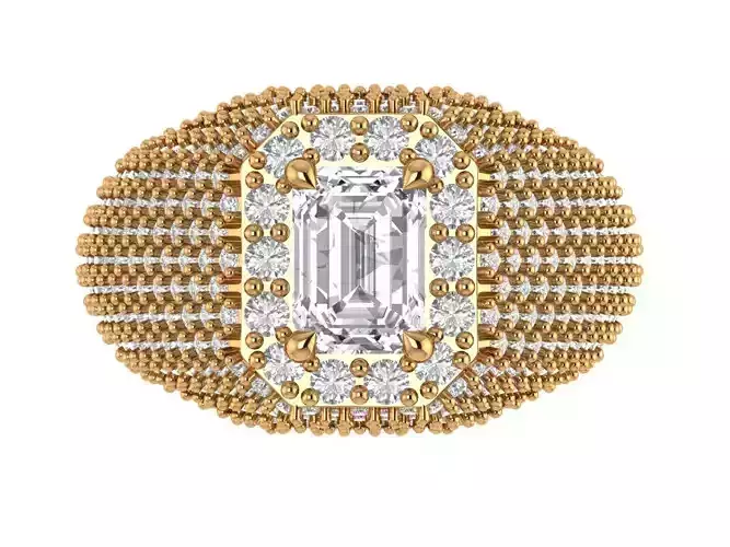 Emrald Diamond Gents Ring