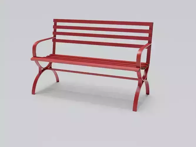 Metal Garden Bench  Public Park Bench PBR  High Quality 3D Model