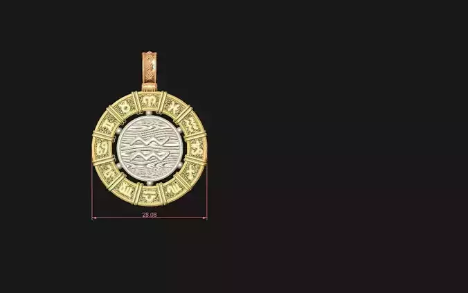 Zodiac pendant gold