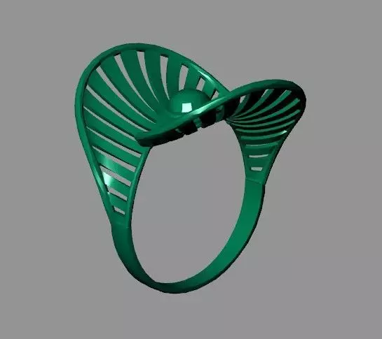 Celestial Fan Ring 19MM-4gm 3D print model_1