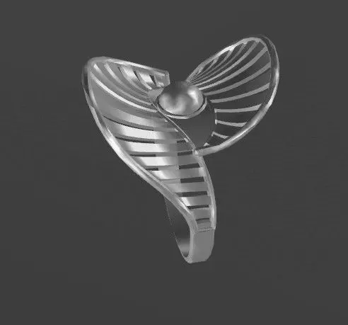 Celestial Fan Ring 19MM-4gm 3D print model_5